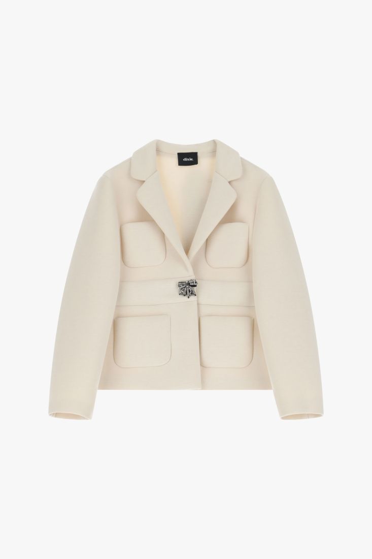 Light gray blazer with front pockets