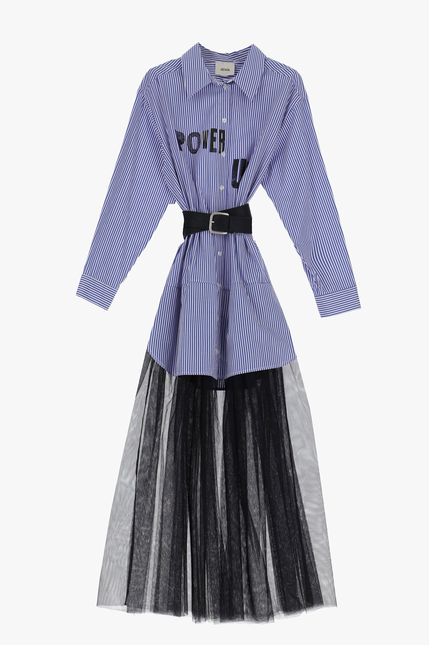 Long stripe shirt dress