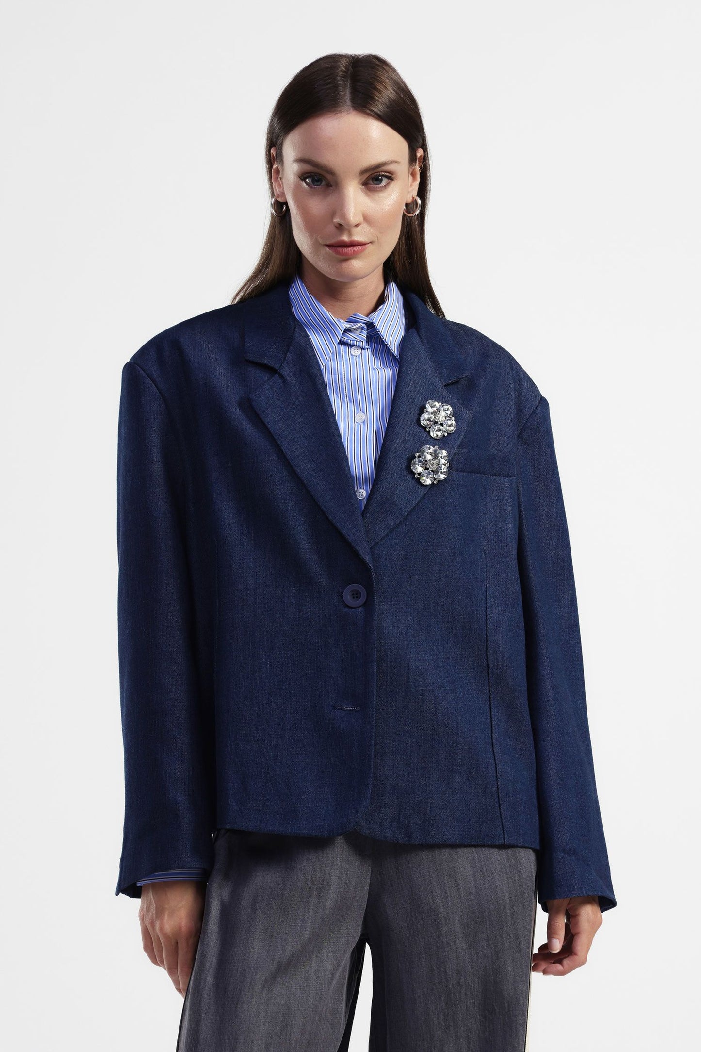 Blazer with buttons and jewel details