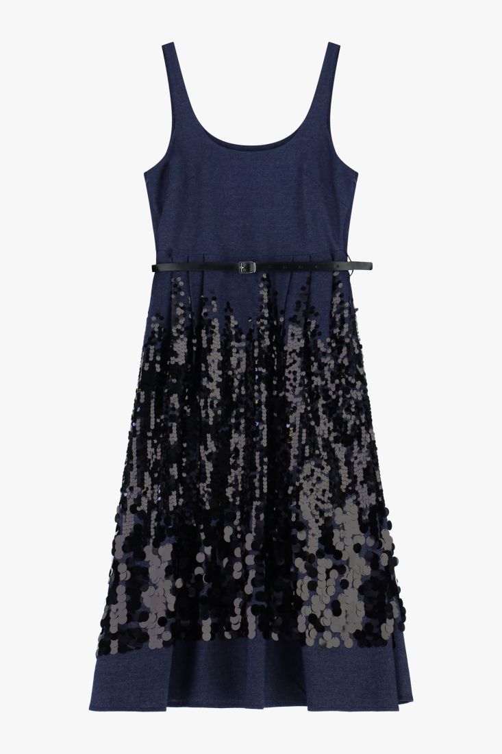 Blue midi sequin dress