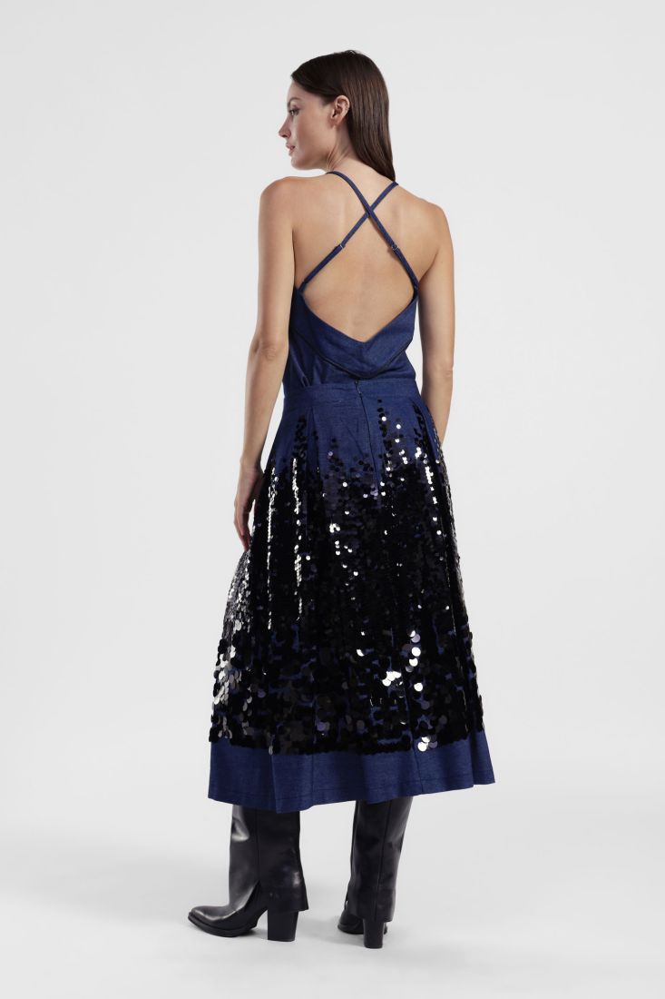 Blue midi sequin dress