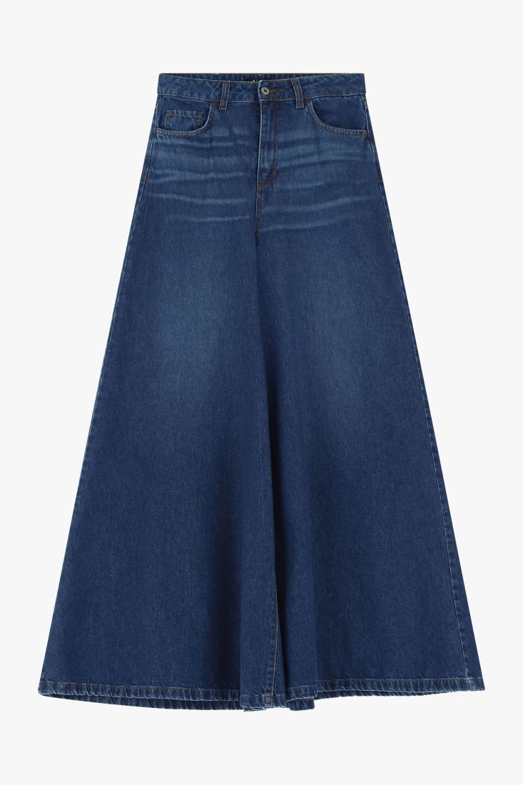 Blue highwaisted wide leg jean