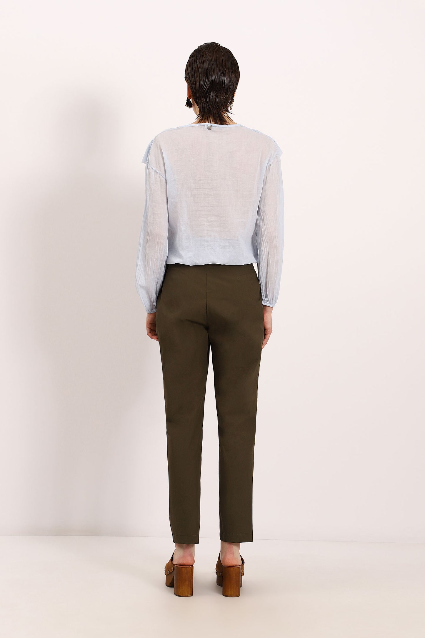 Trousers with Crossover Waistband