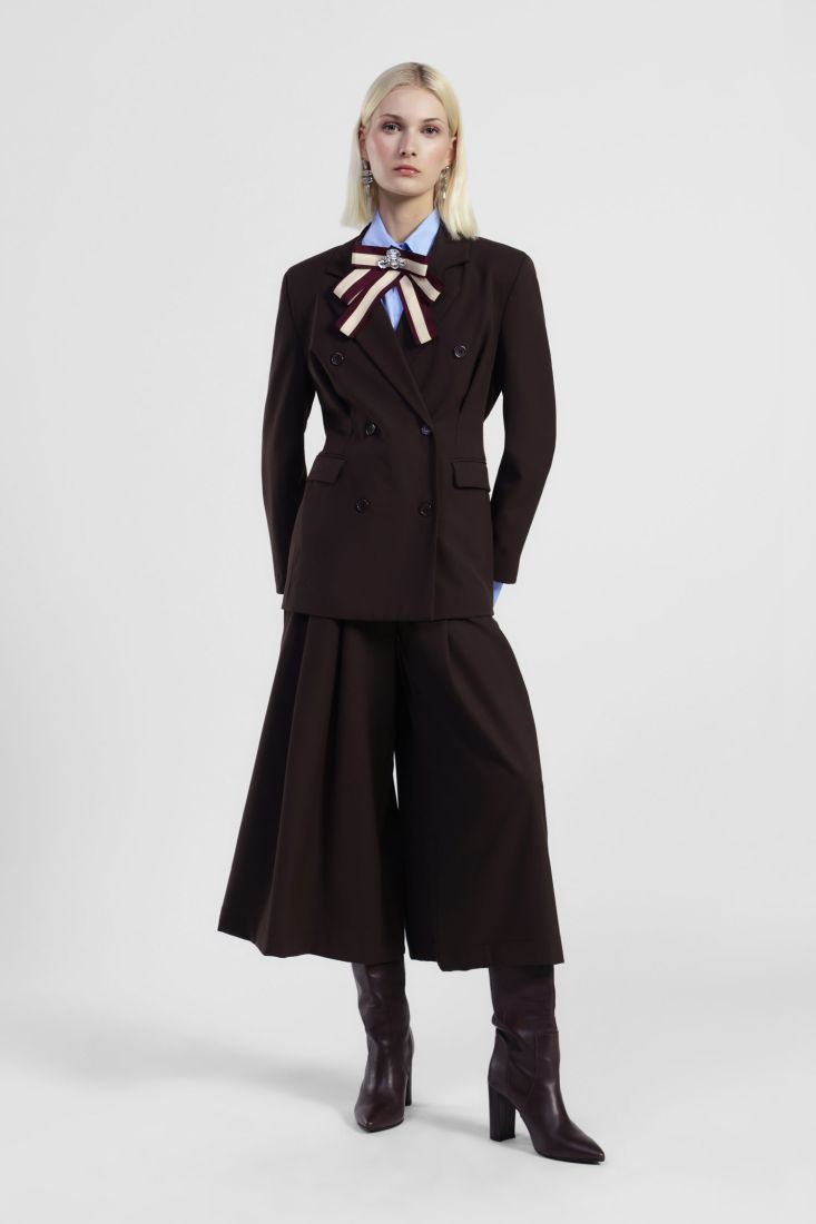 Palazzo trousers wide-leg high-waist with pleats