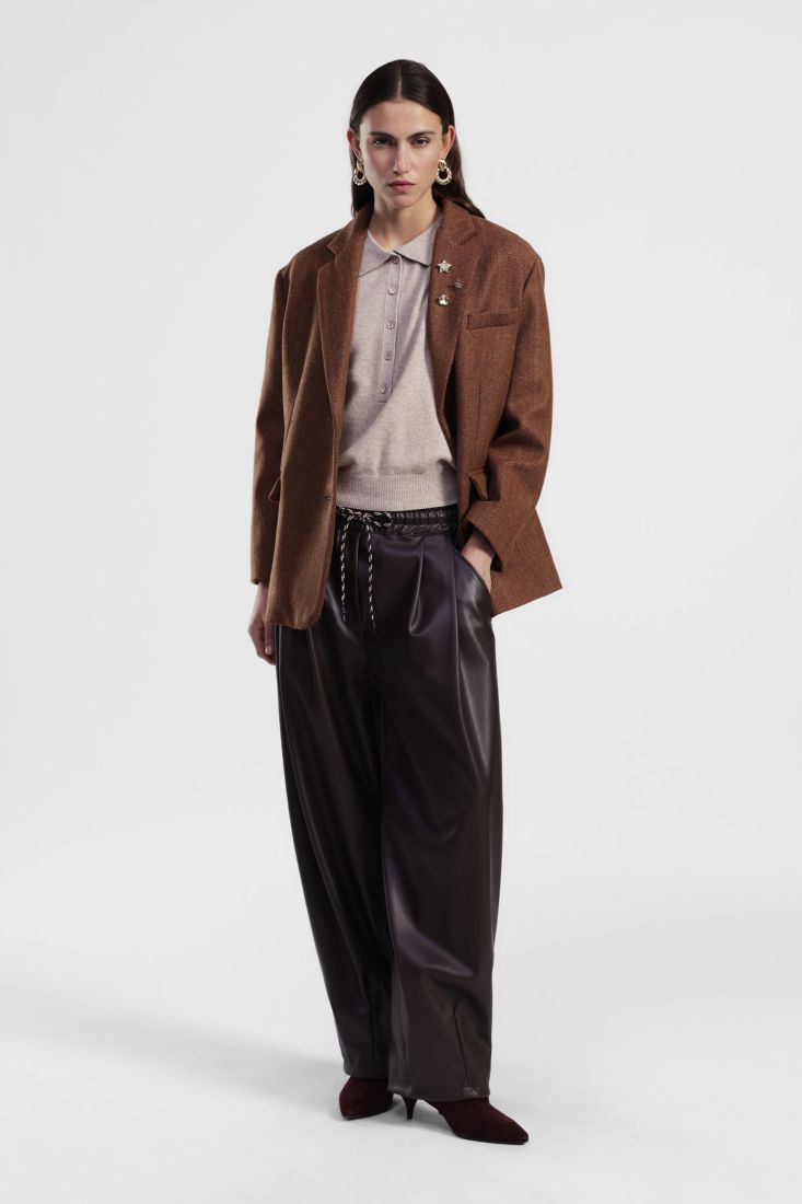 Eco leather palazzo pants