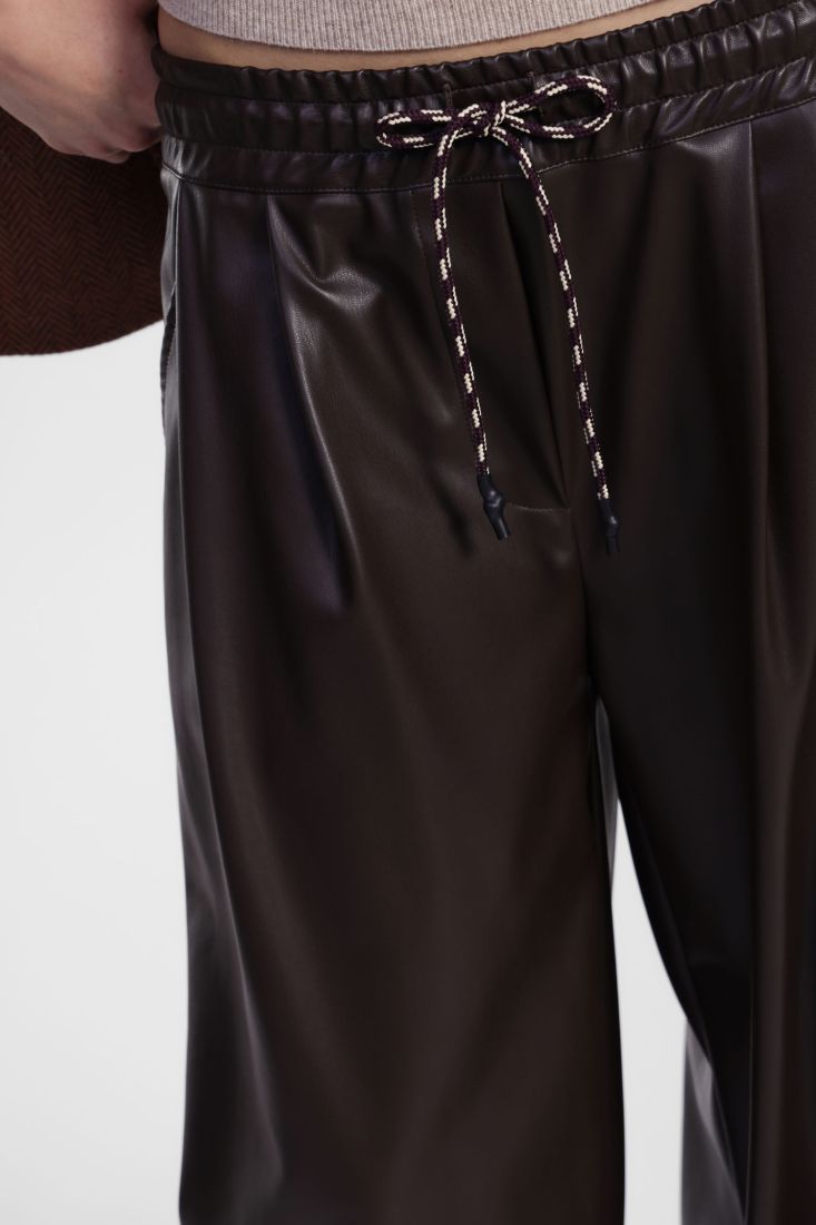 Eco leather palazzo pants