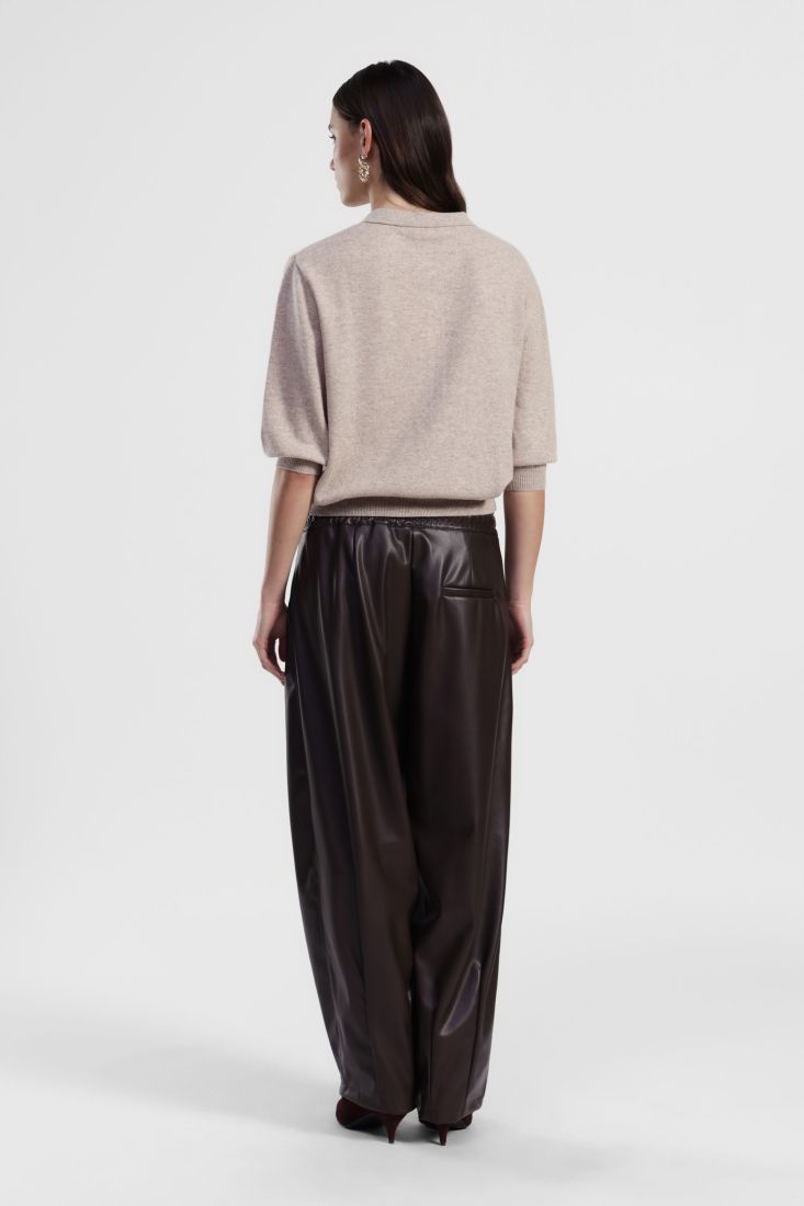 Eco leather palazzo pants