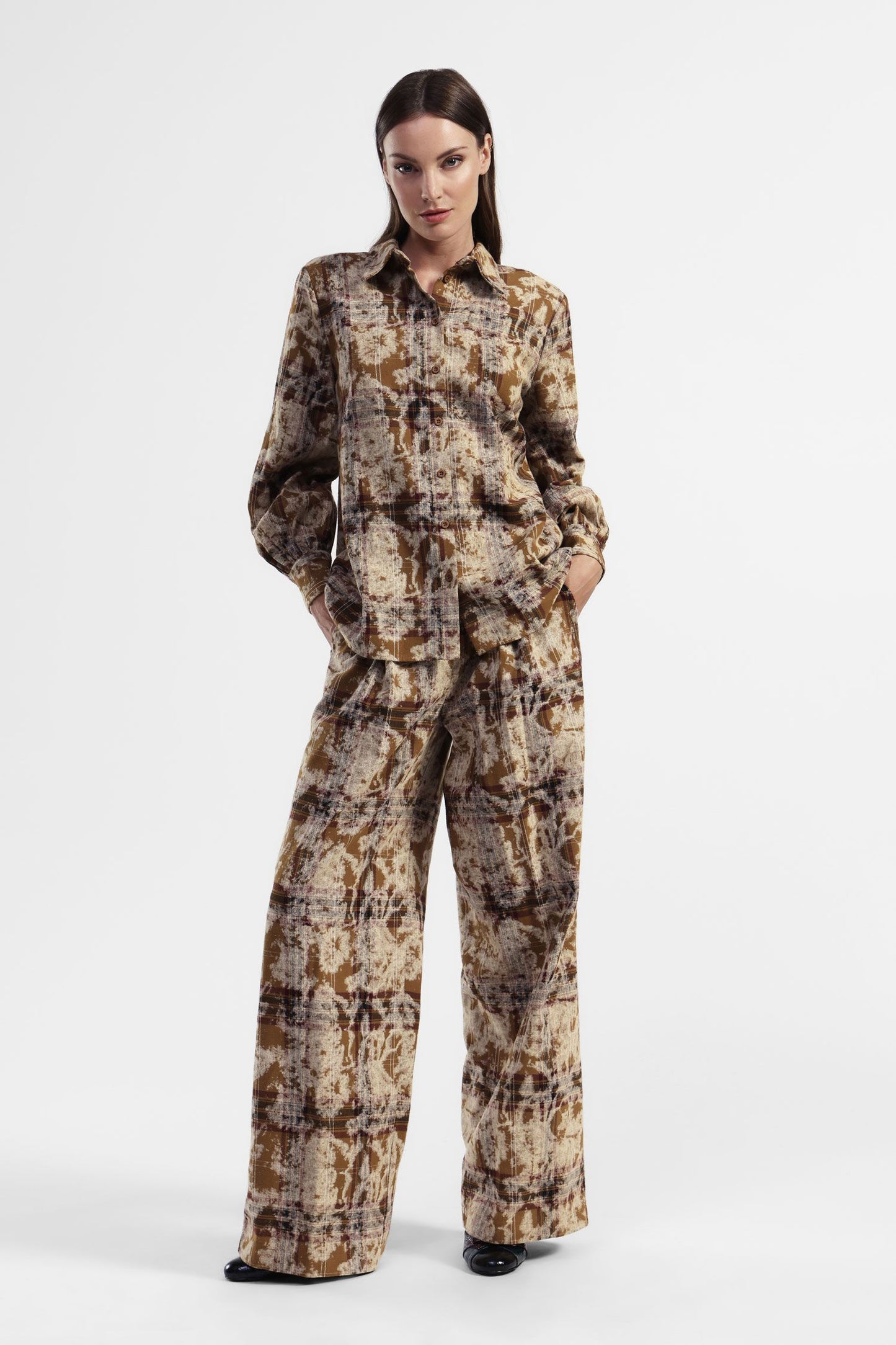 High waist palazzo trouser with pattern