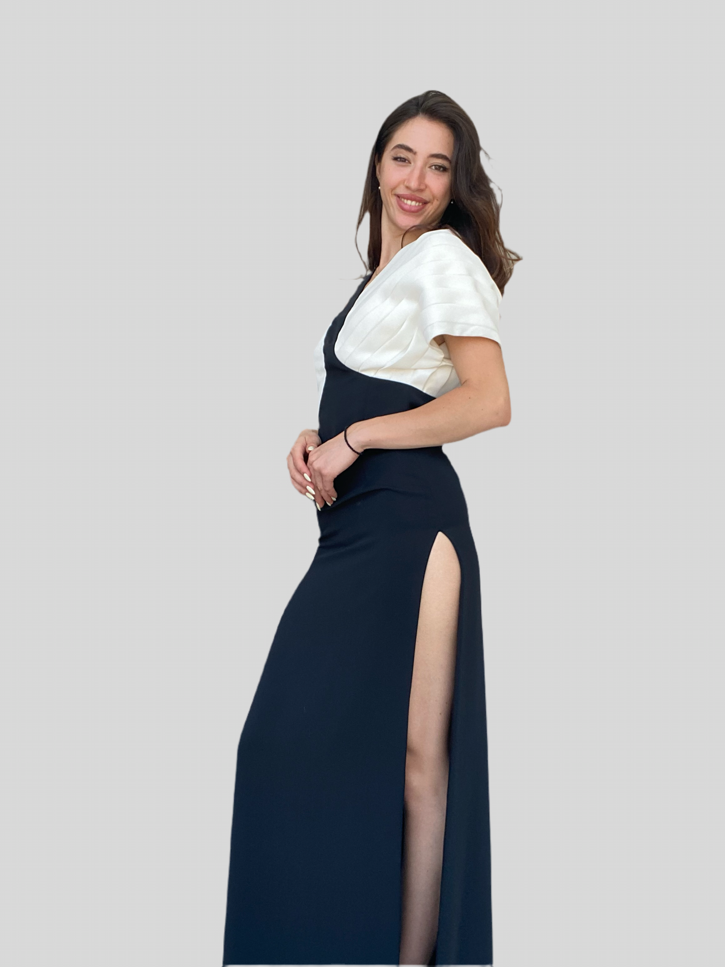 Black and white maxi dress