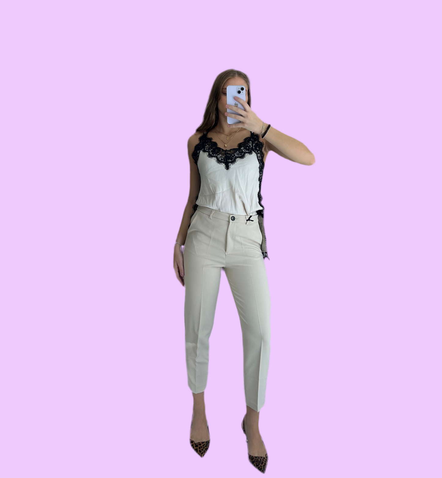 Cream carrot pants