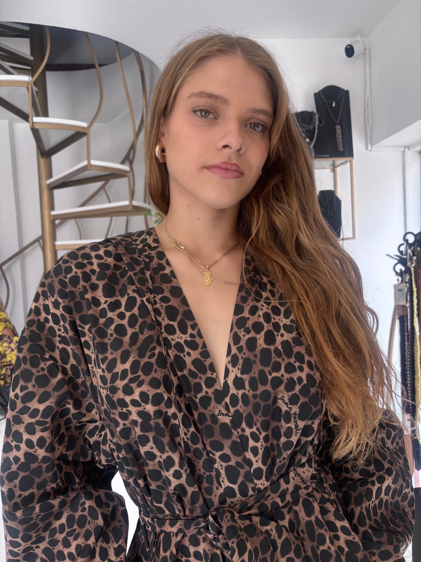 Leopard print Inna Manoli trench coat