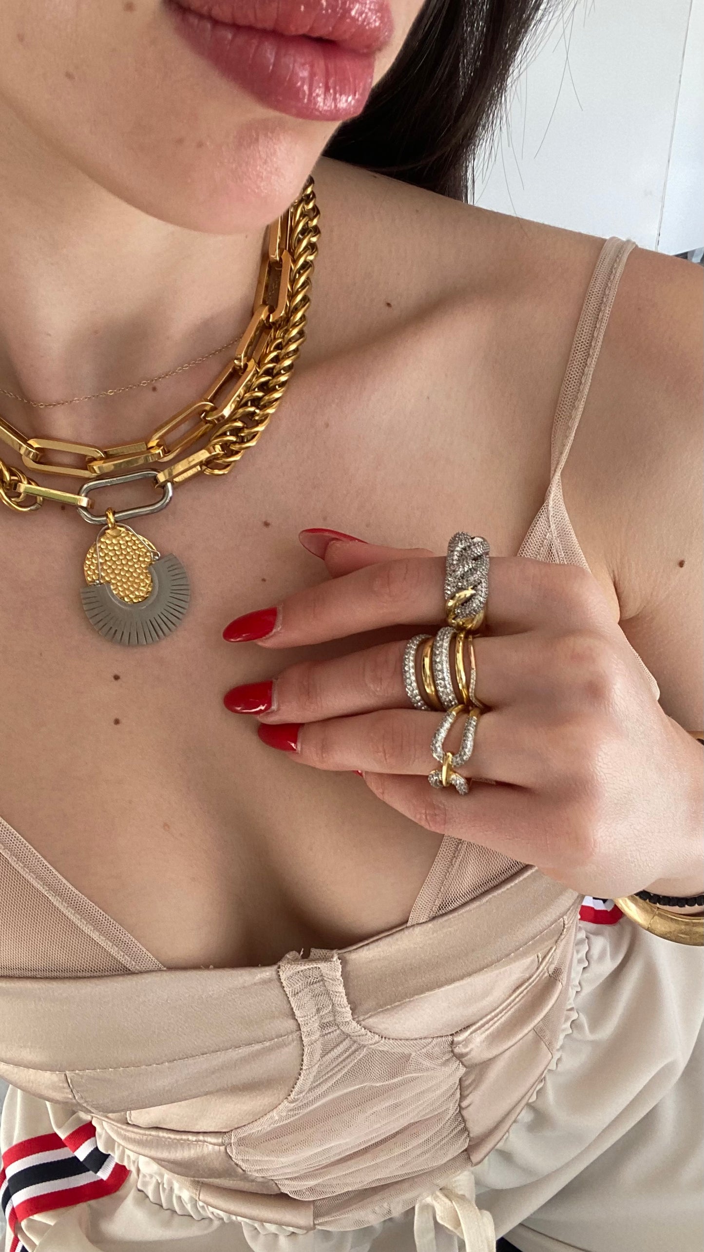 Thick gold and silver plated chain