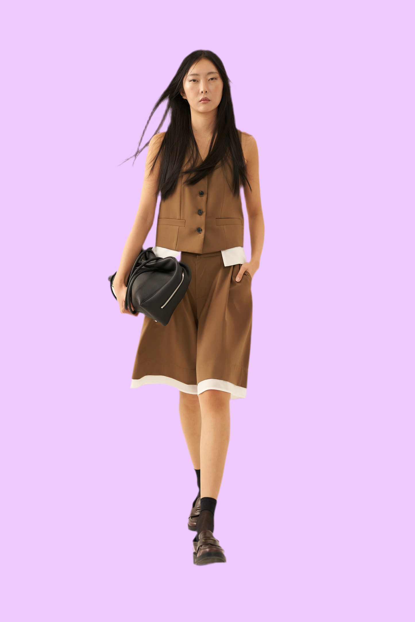 Gilet with white lining