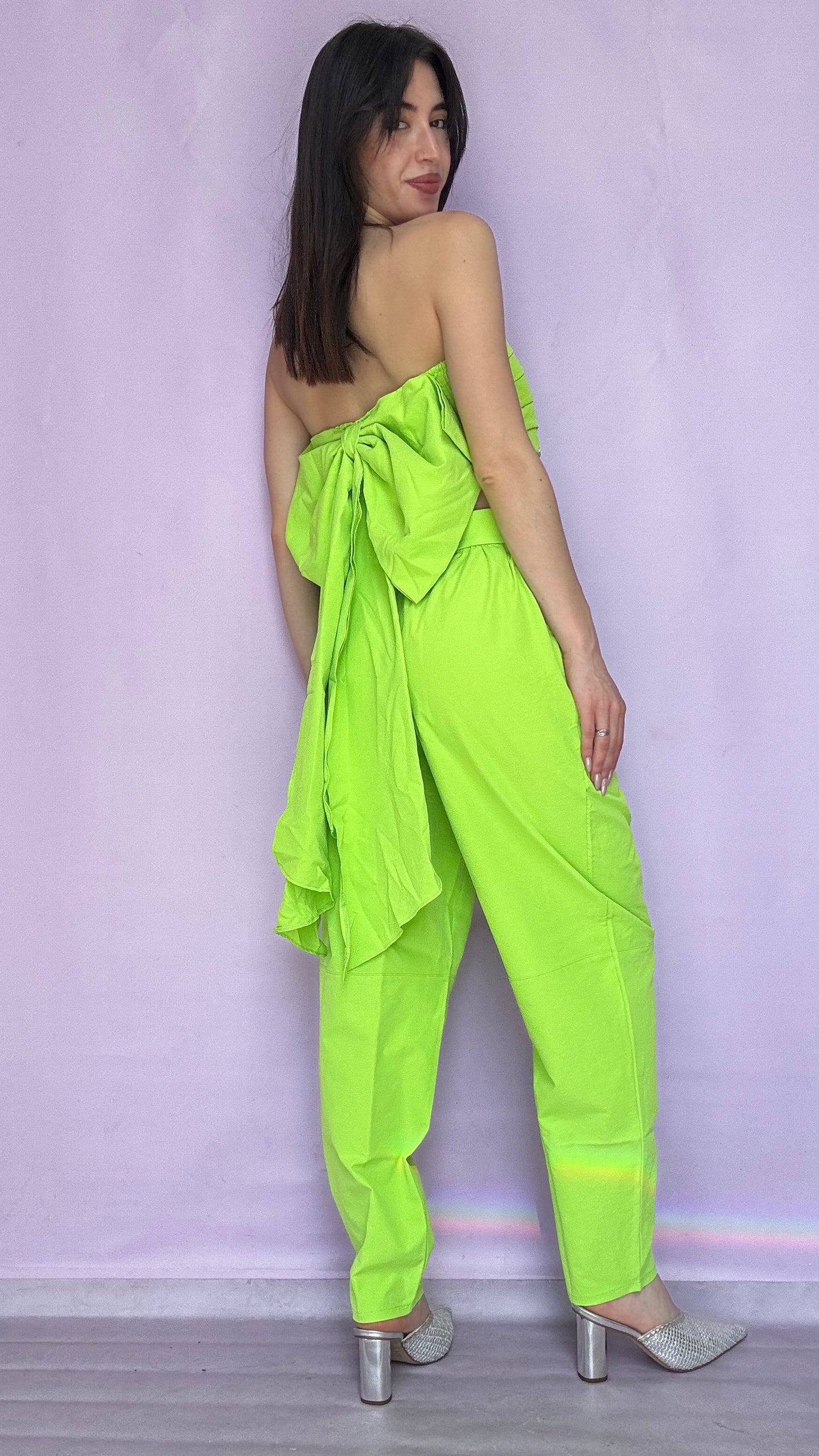 Lime slouchy tailored trouser
