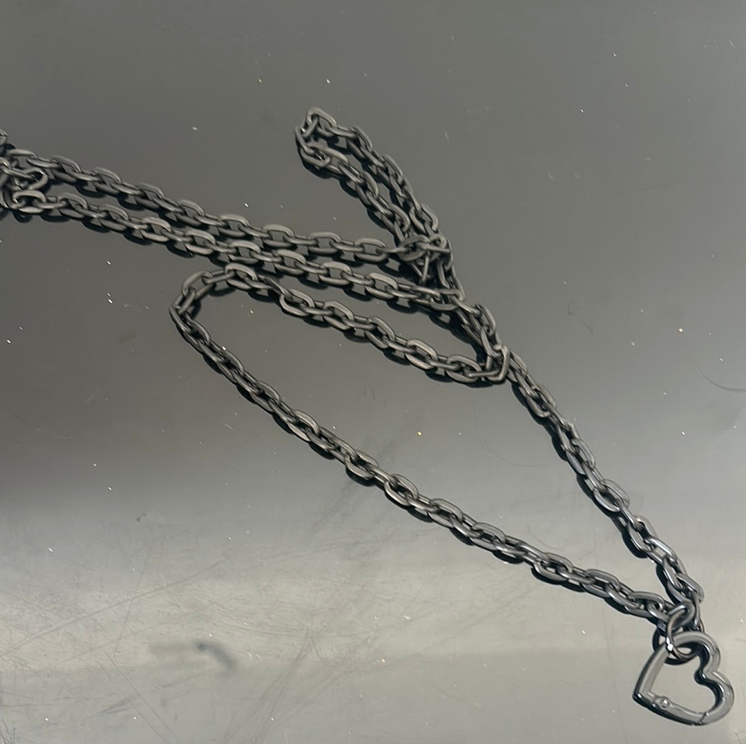 Long thin black necklace