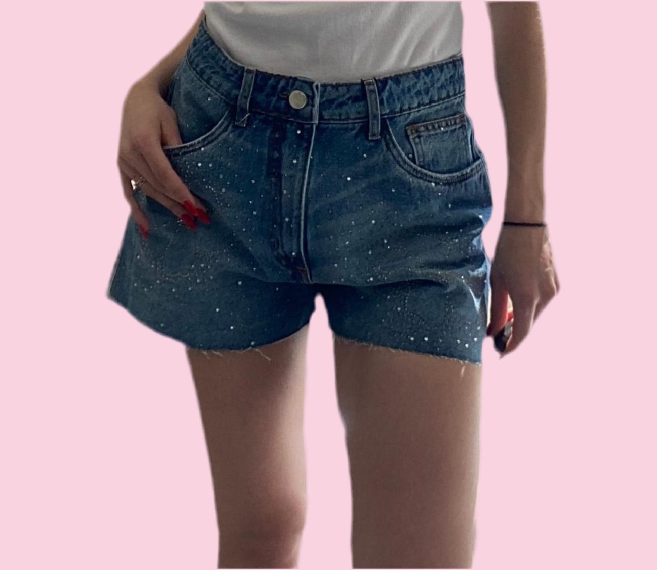 High waist short jean