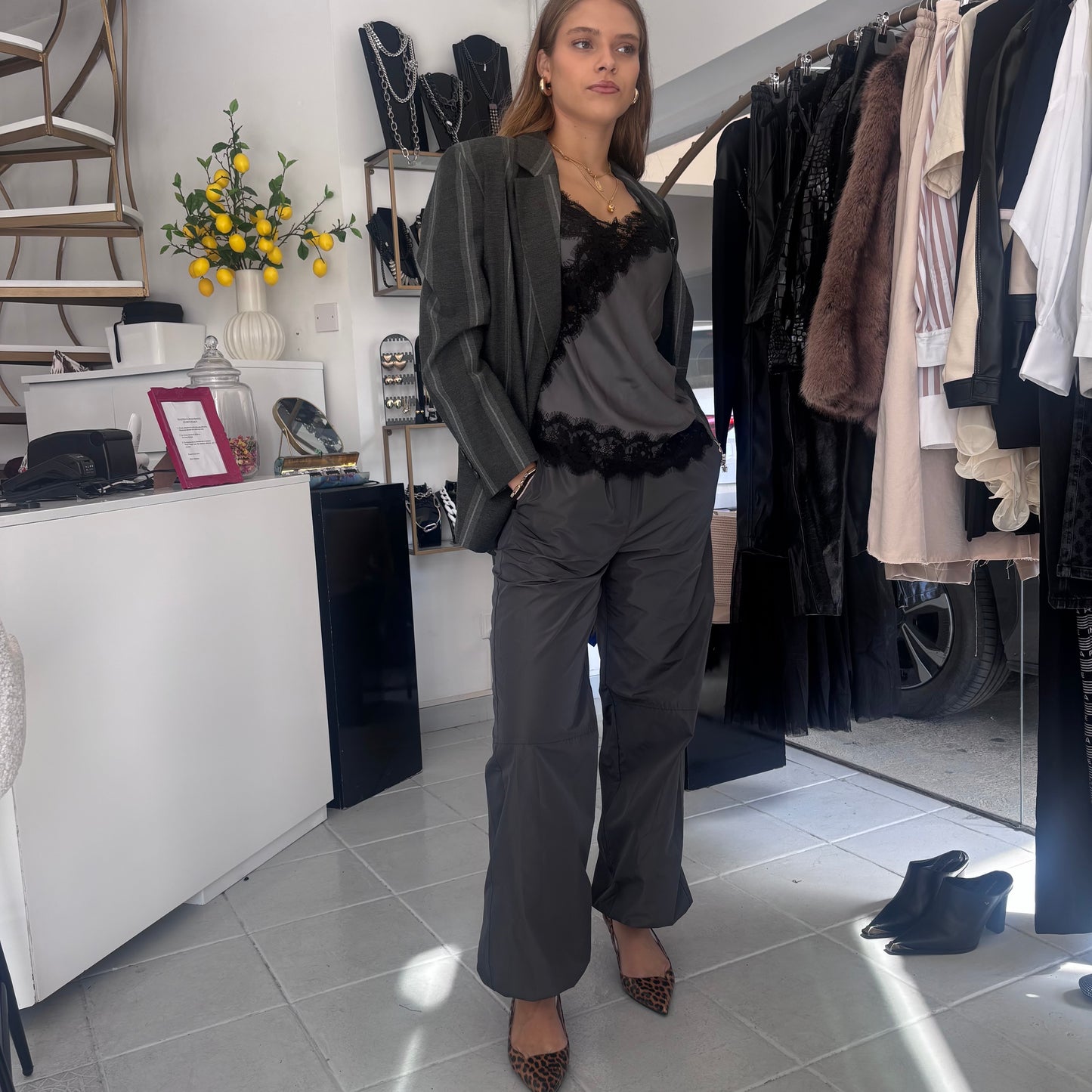 Taftan trousers with elastic band