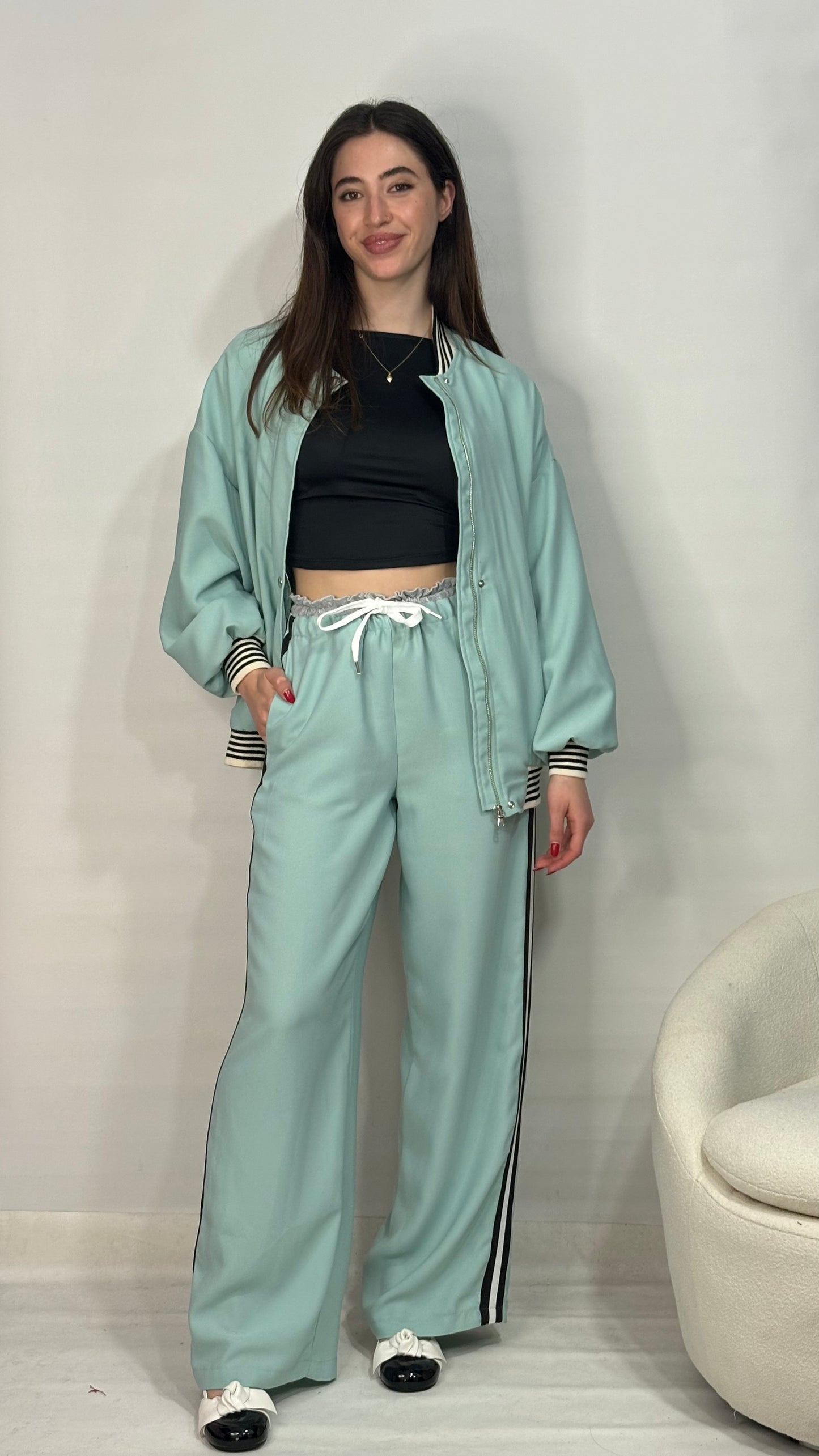 Mint bomber jacket