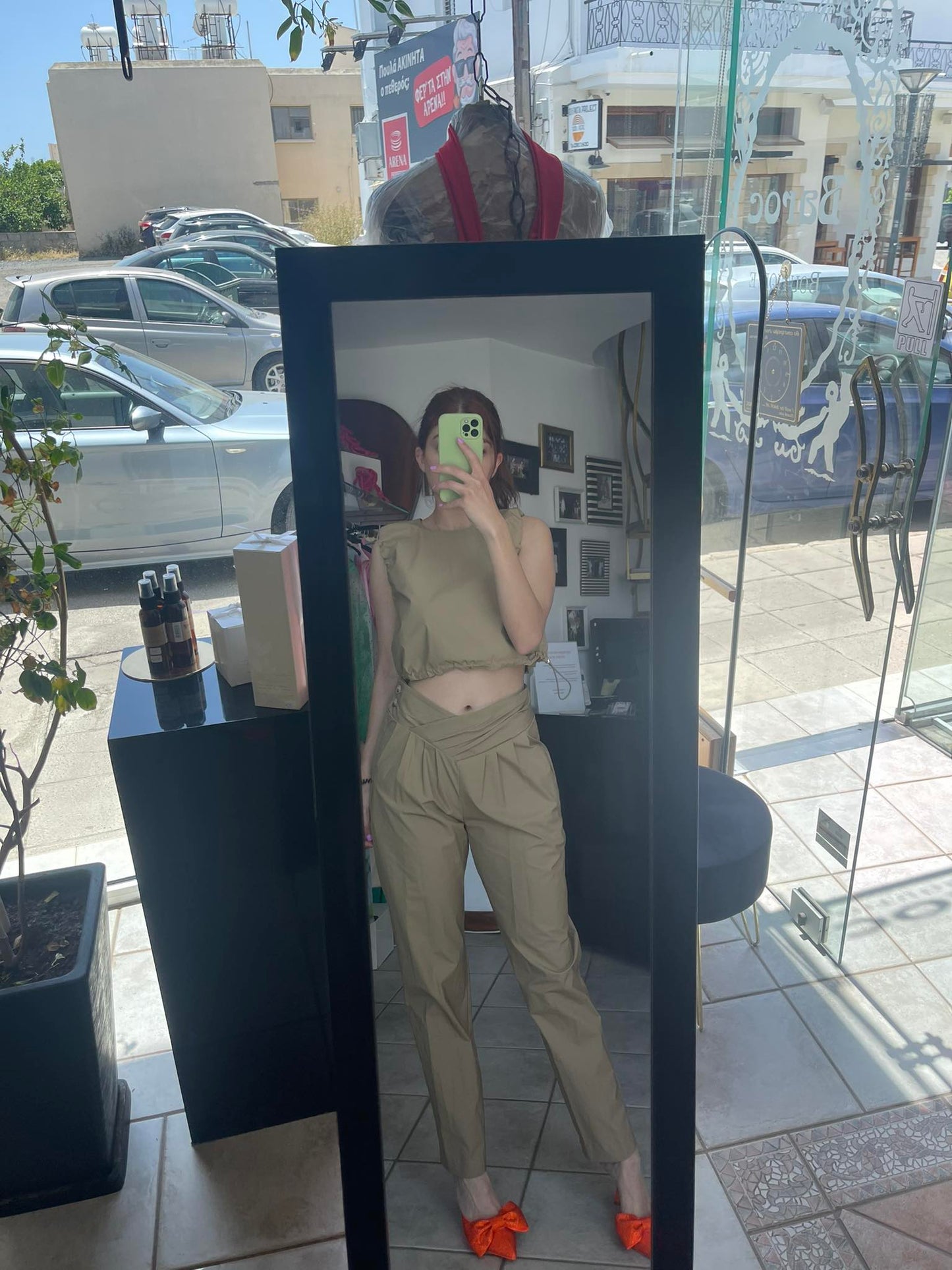 Trousers with Crossover Waistband
