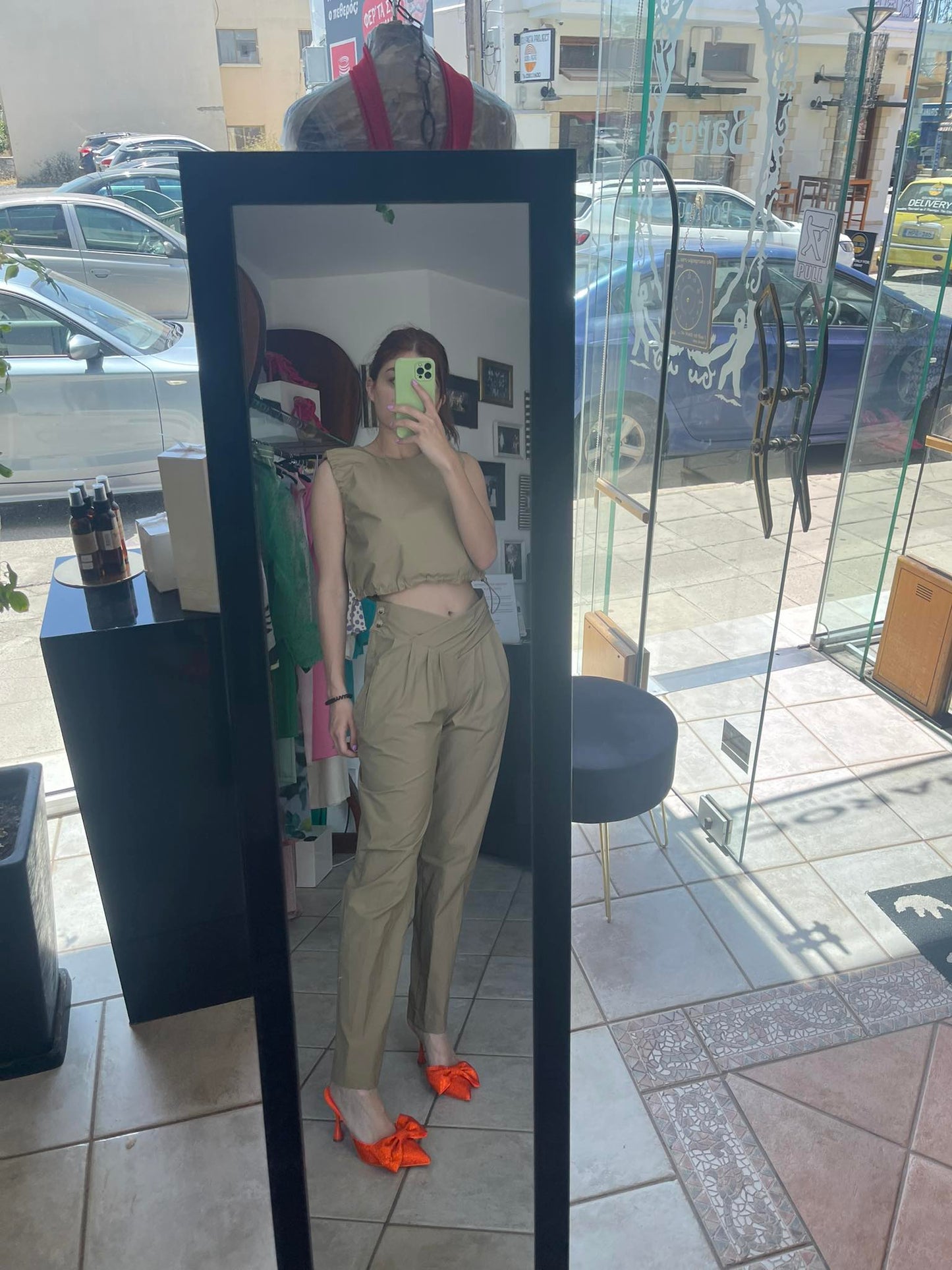 Trousers with Crossover Waistband