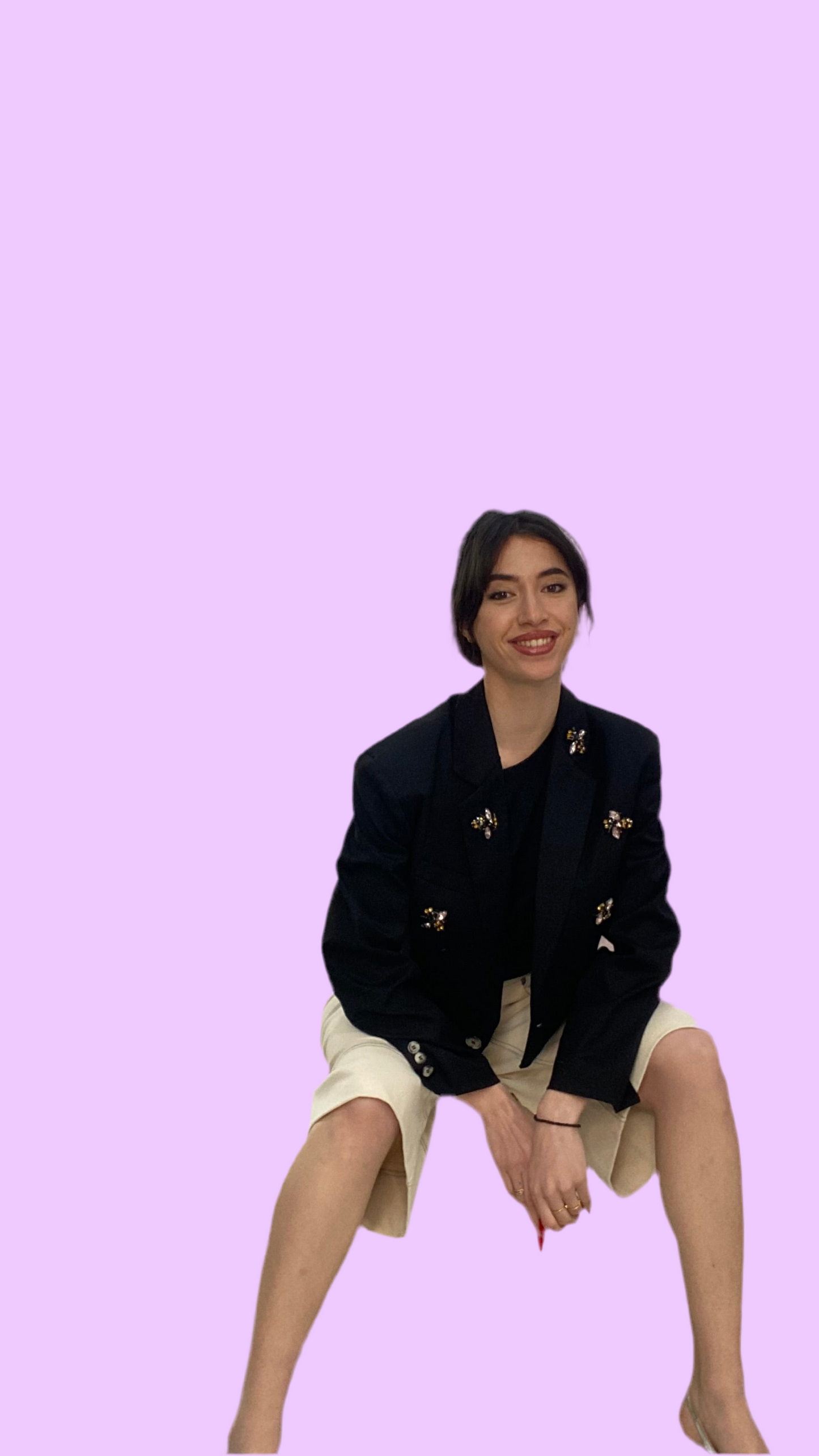 Waist long blazer with pins
