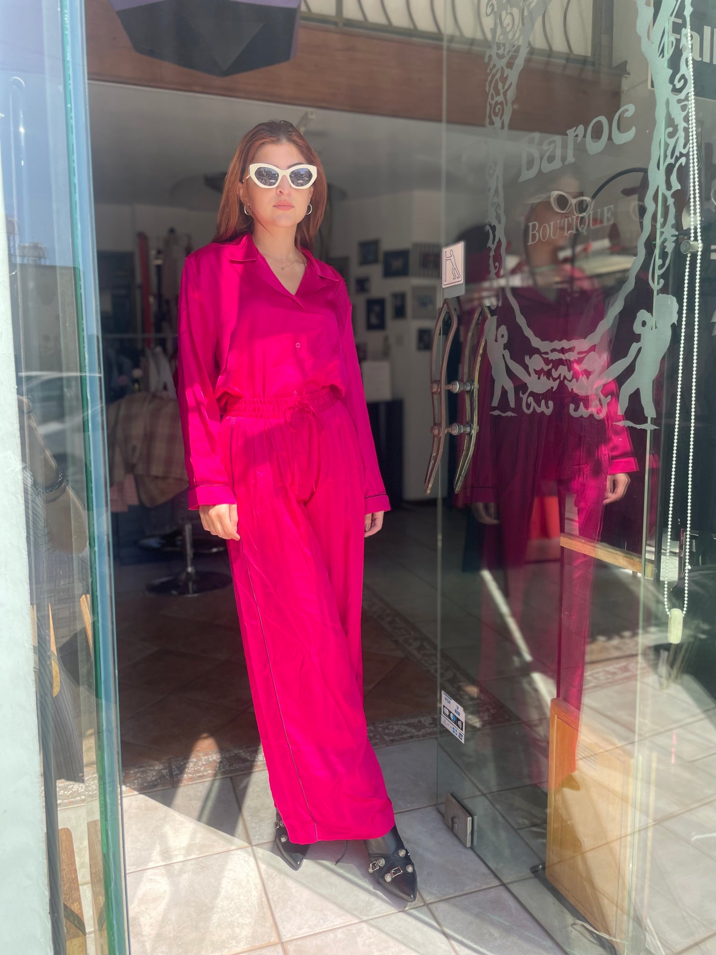 Fuchsia pajama shirt