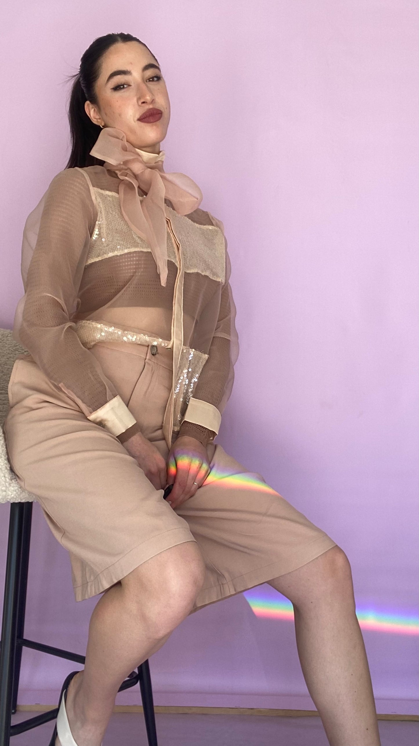 Organza sequin blouse