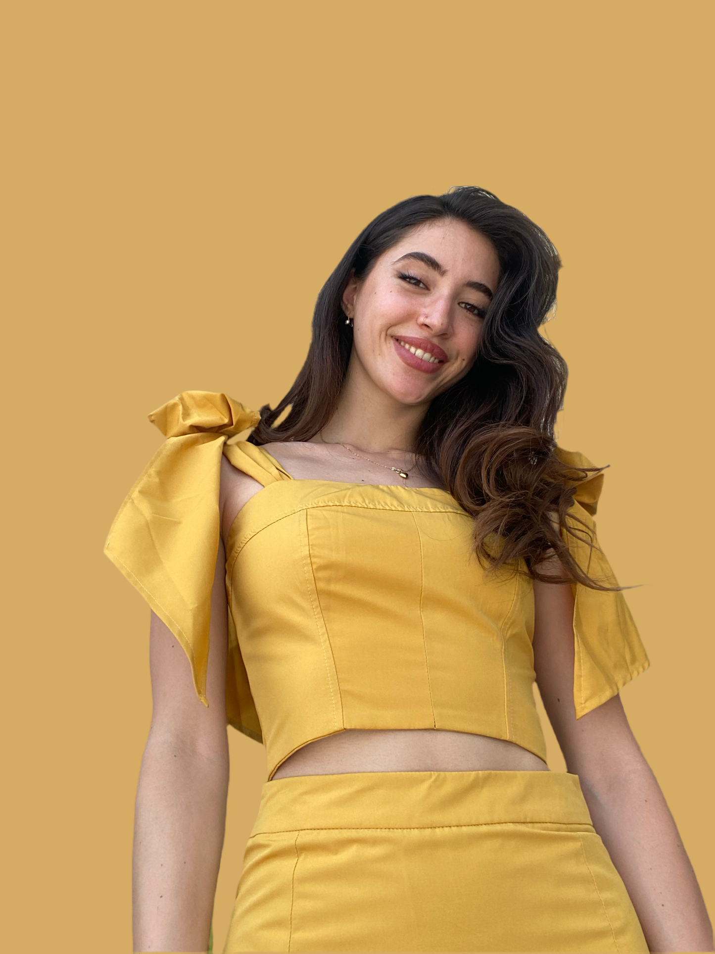 Mustard crop top