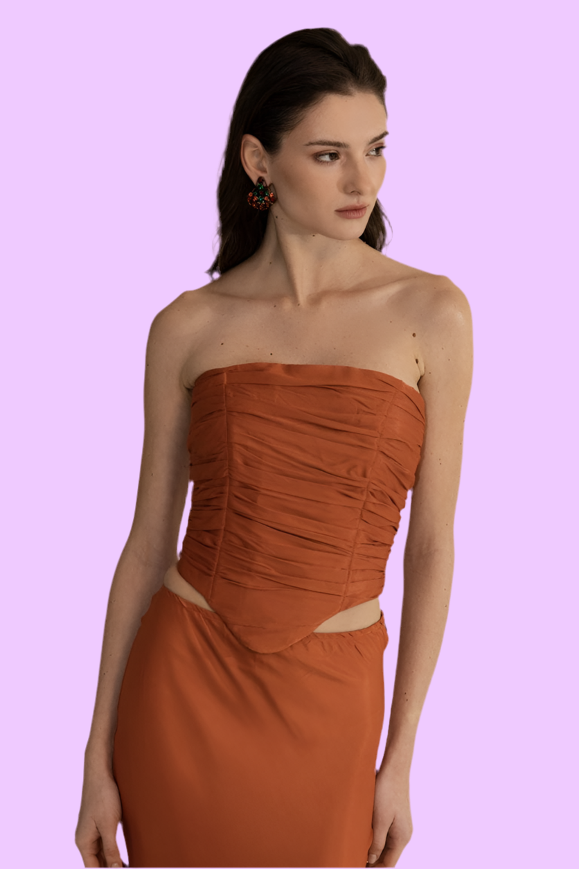 Odessa Strapless draped bustier
