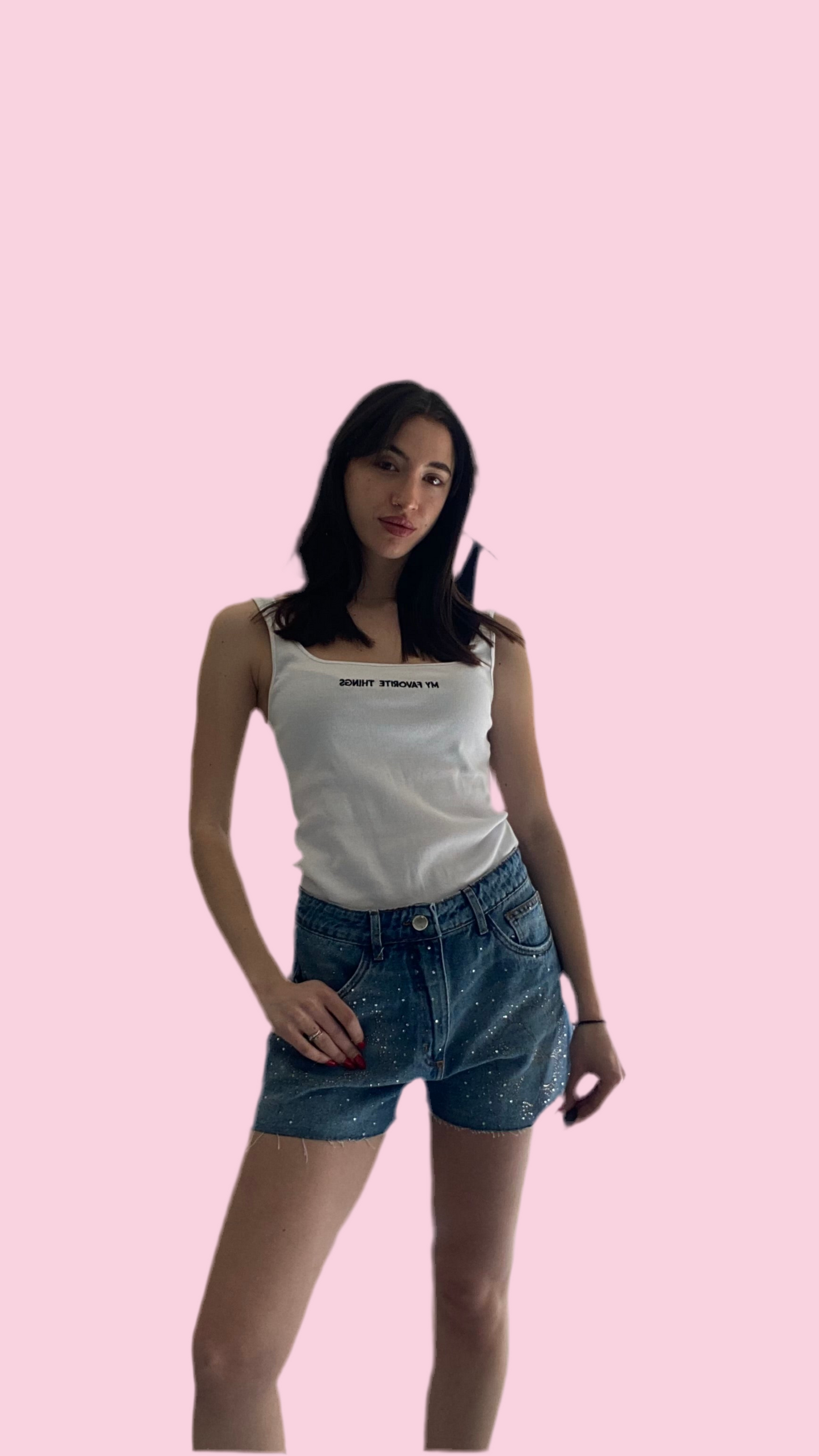 High waist short jean