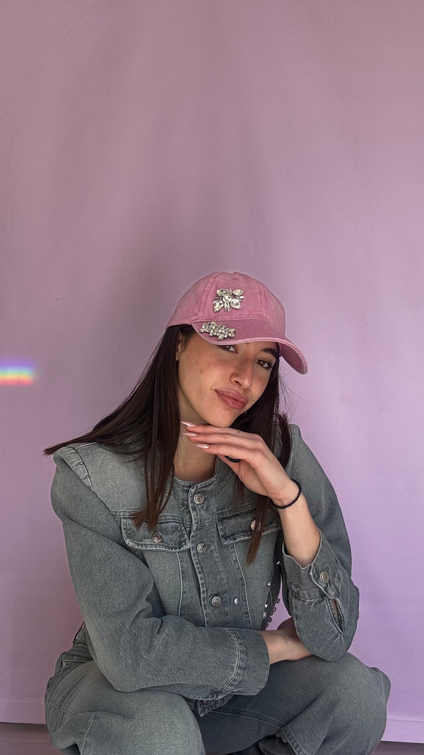 Cap with rhinestones