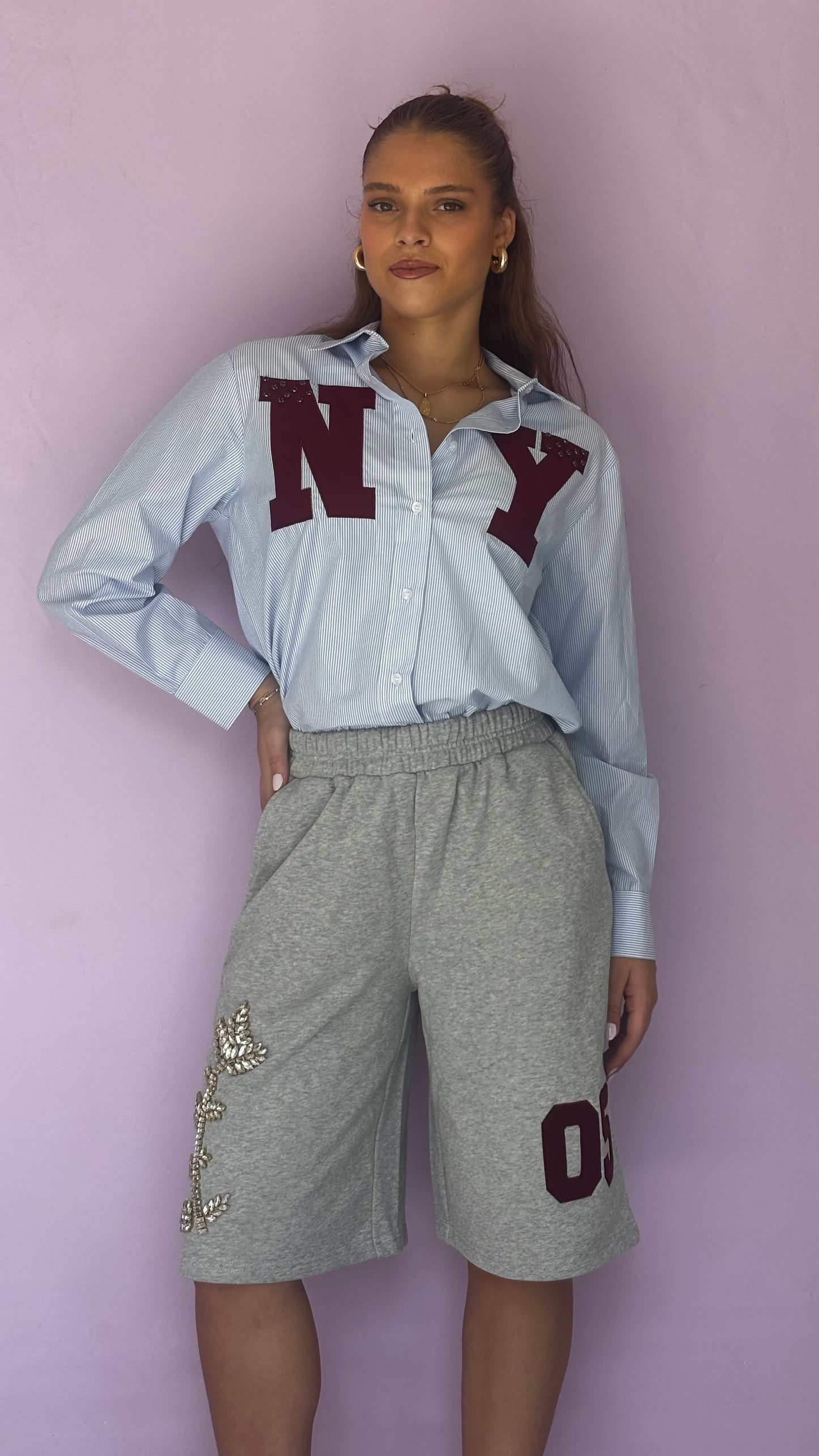 Striped shirt with letters