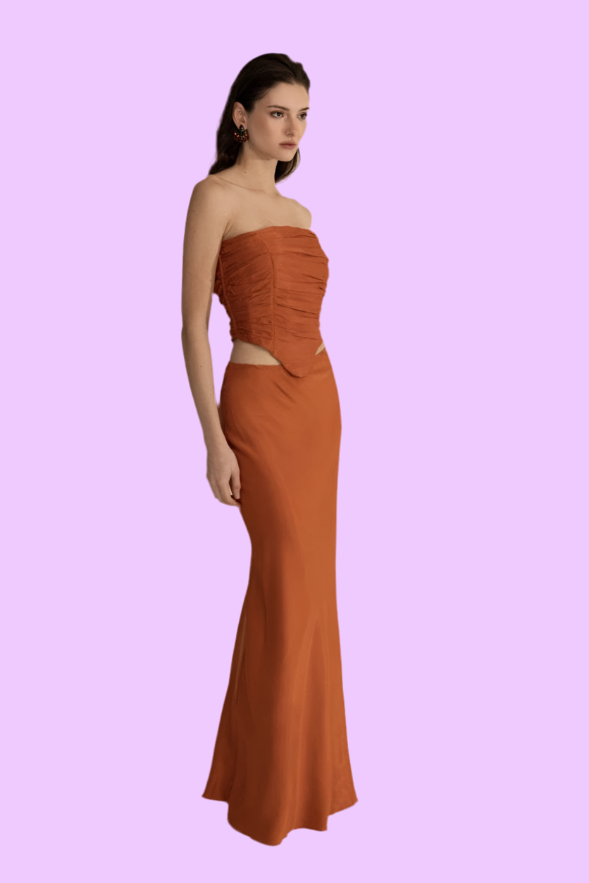 Odessa Strapless draped bustier