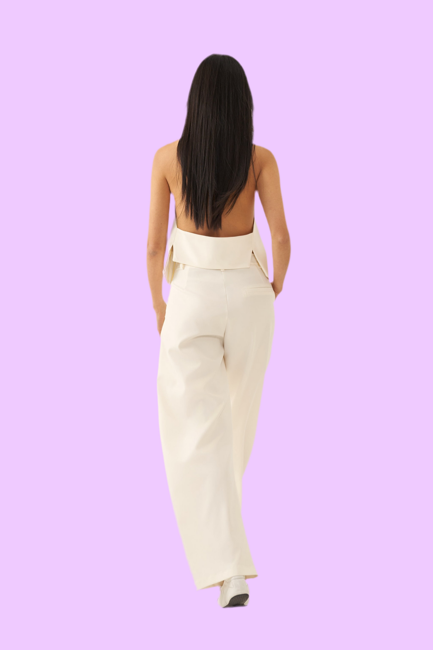 Backless halter neck vest