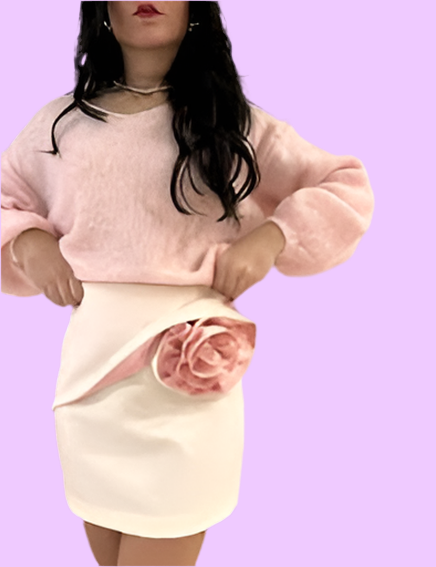 Mini skirt with flower