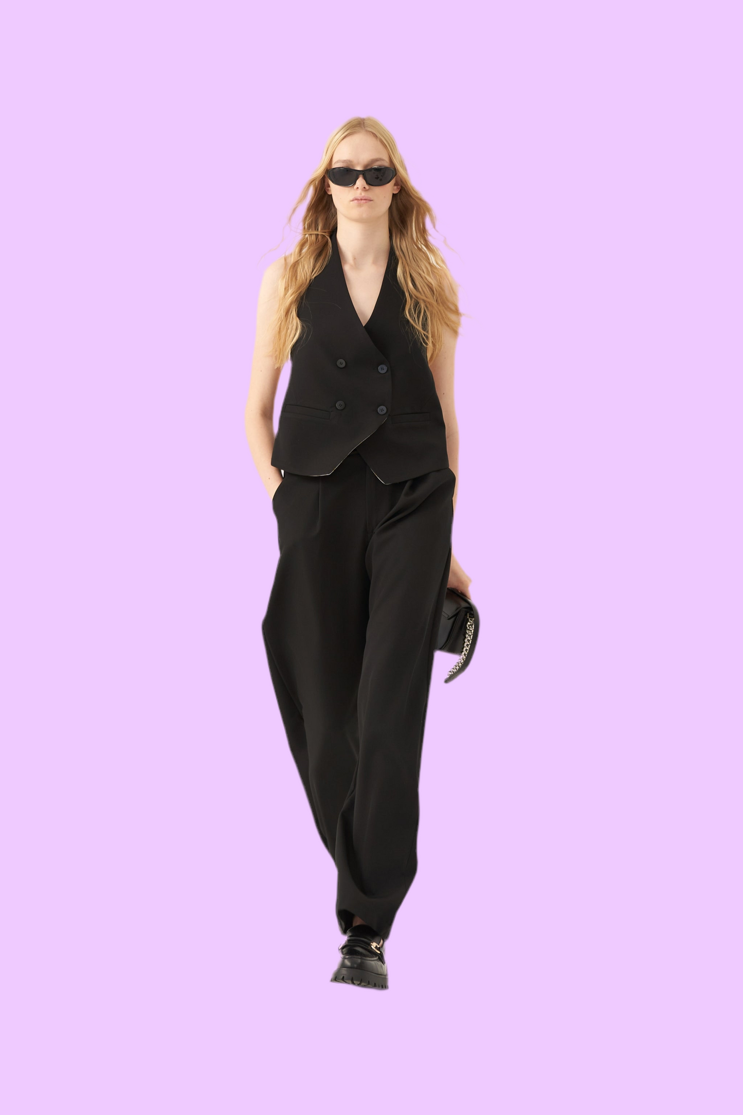 Backless halter neck vest