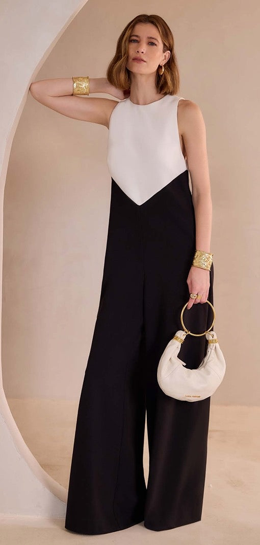 Two colored long jumpsuit