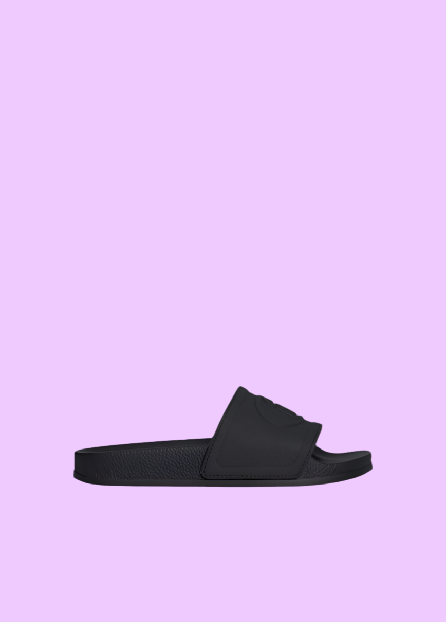 Black sandals with maxi logo
