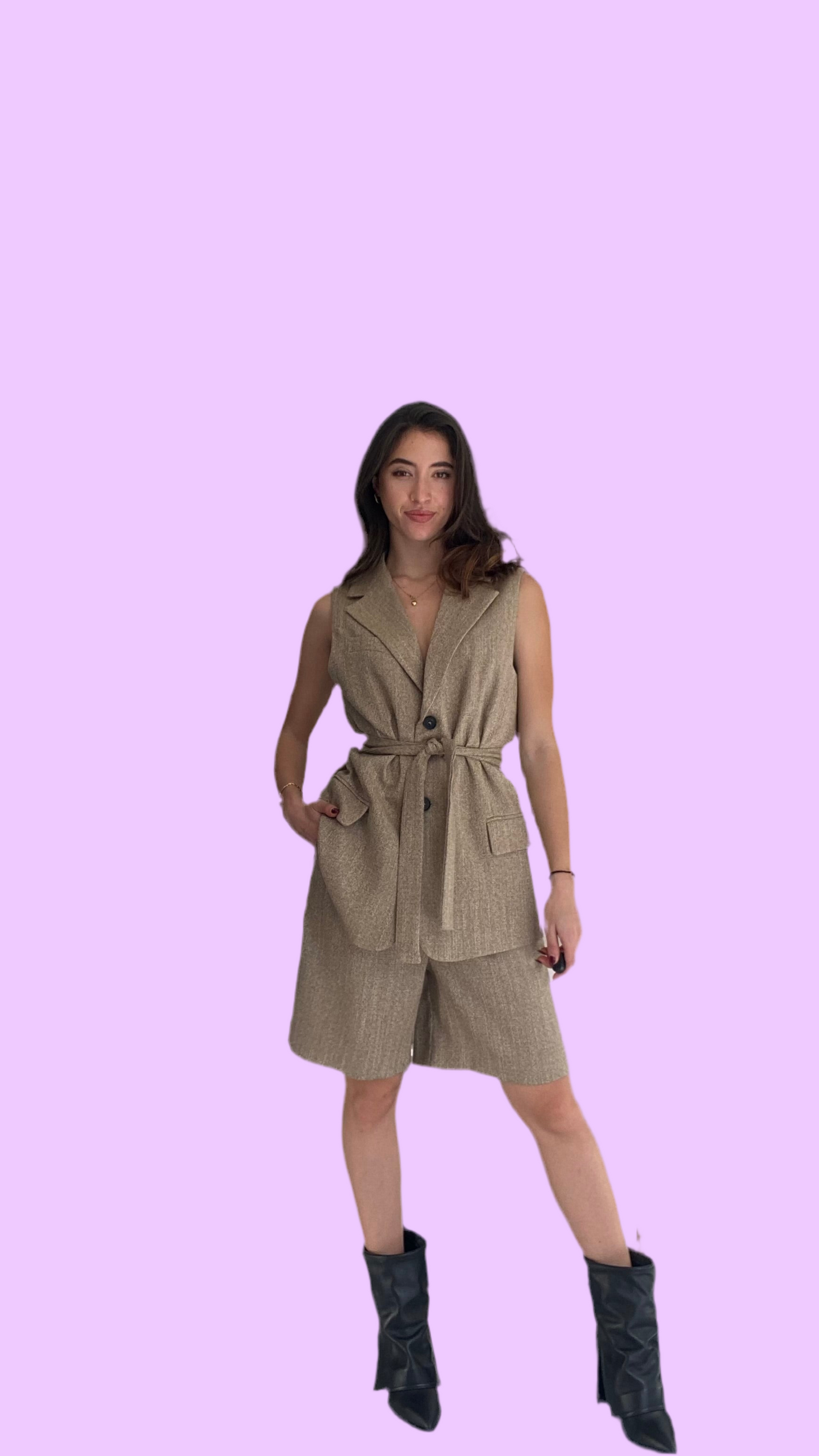 Beige Bermuda