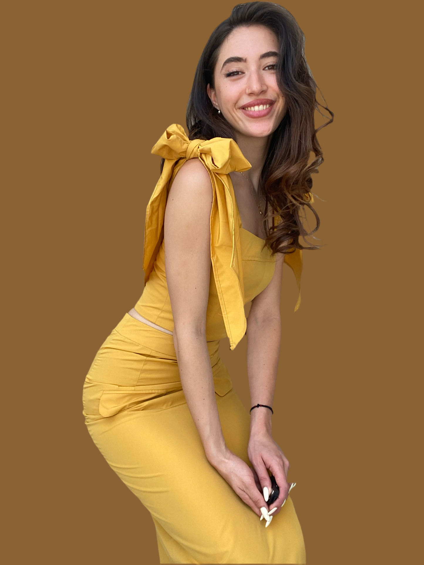 Mustard crop top