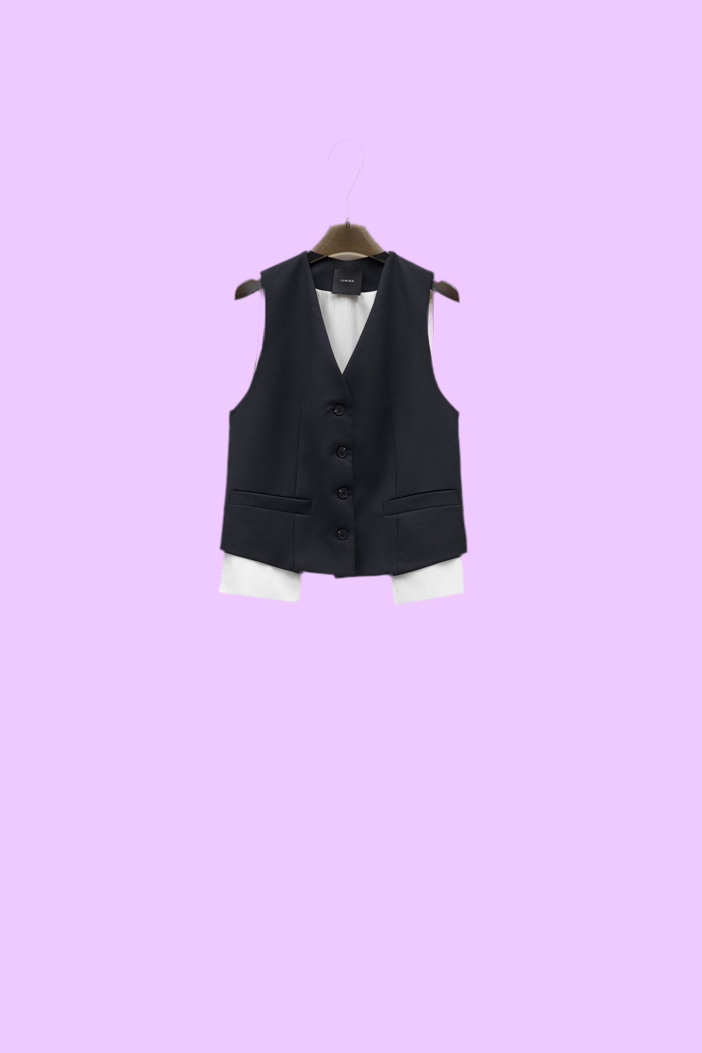Gilet with white lining