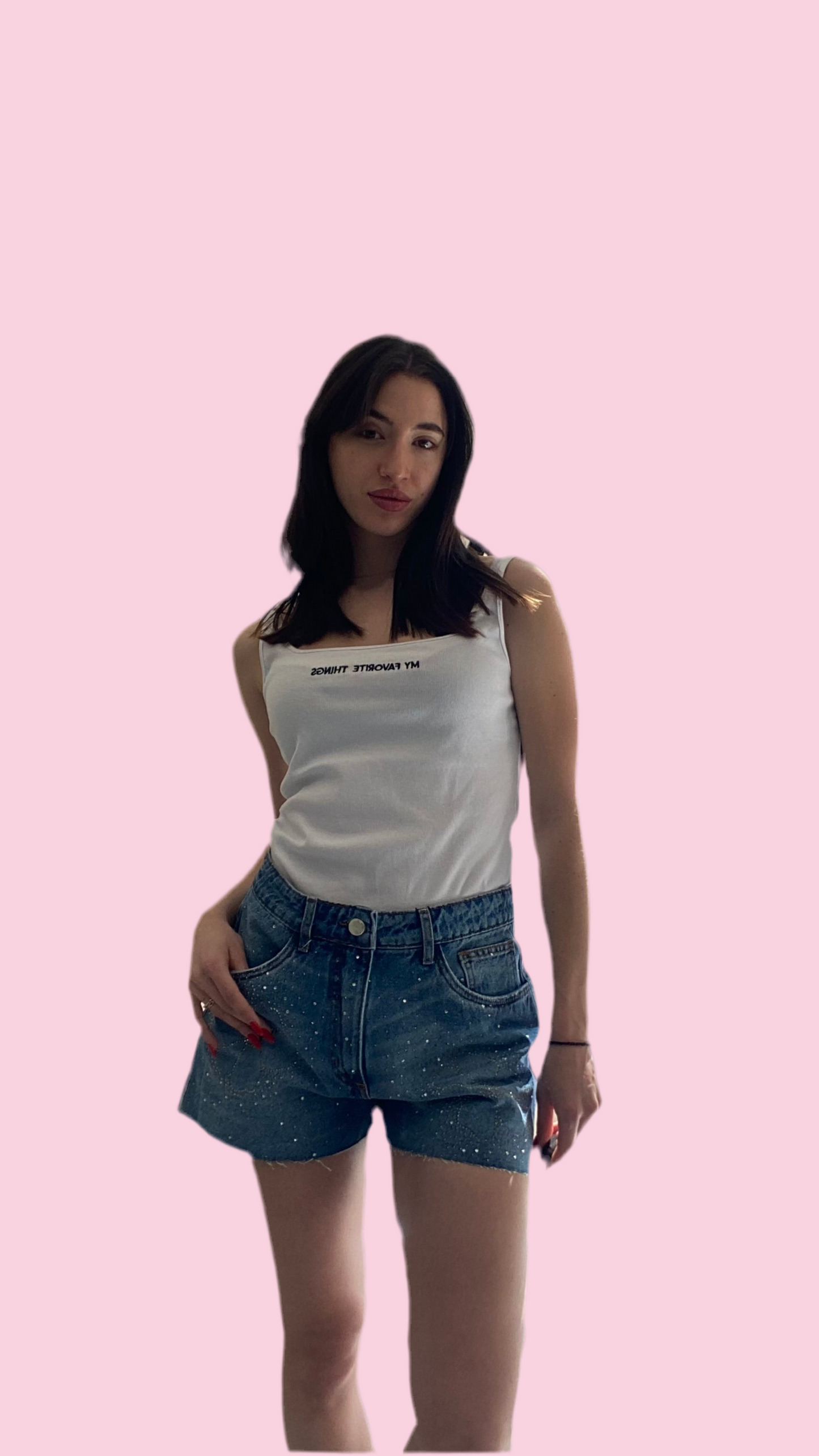 High waist short jean