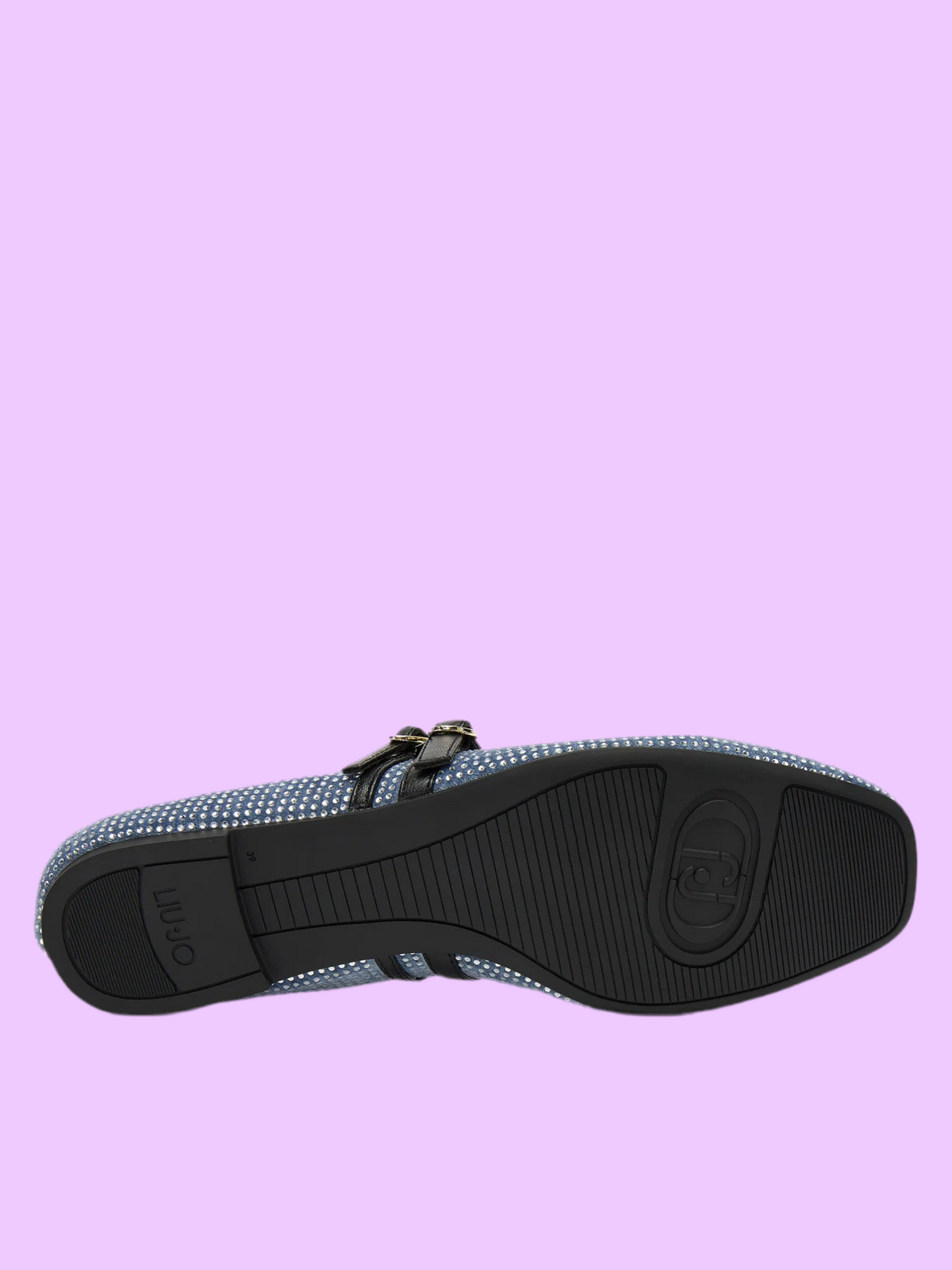 Ballet flats with all-over rhinestones
