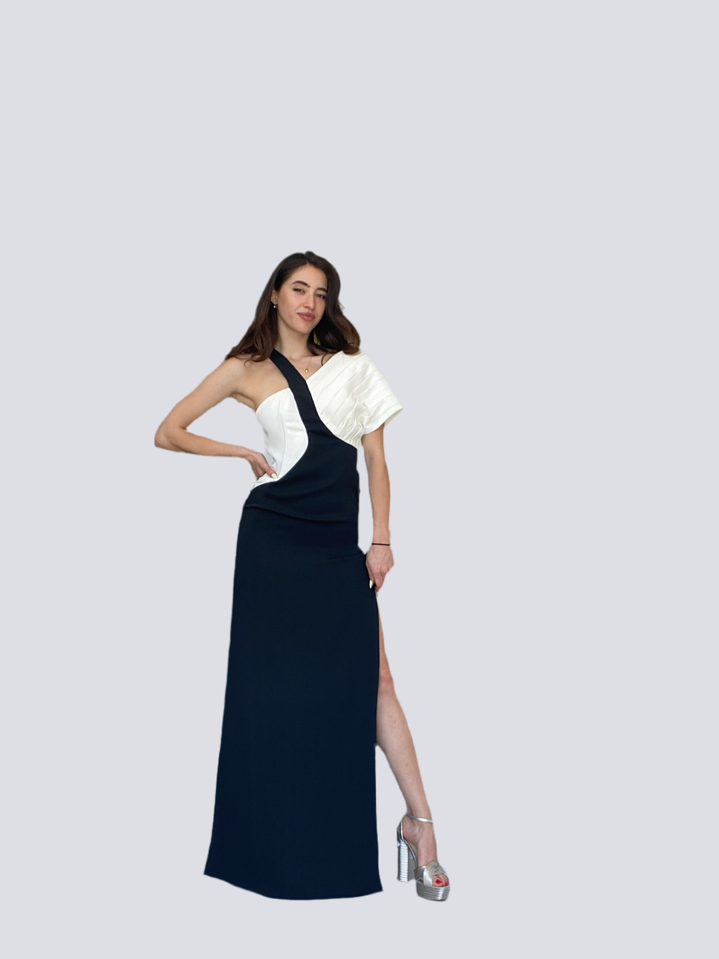 Black and white maxi dress