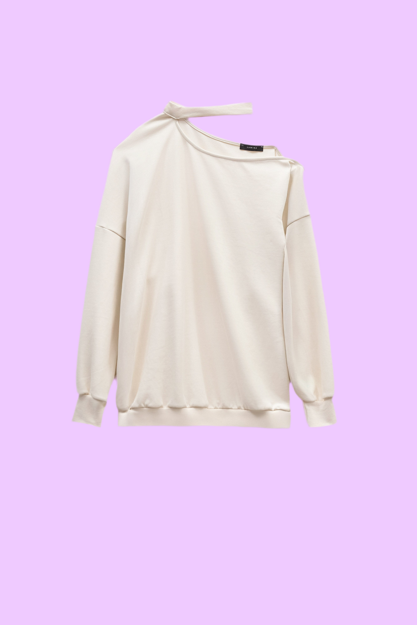 Sweatshirt with open shoulder