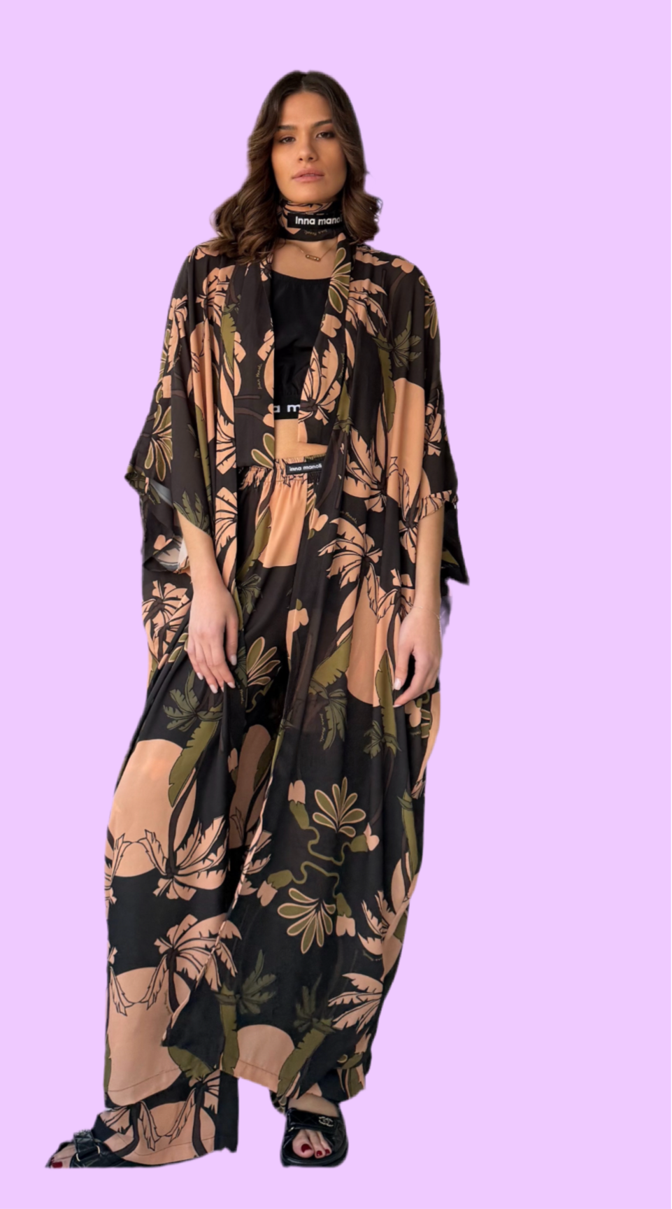 Long satin caftan
