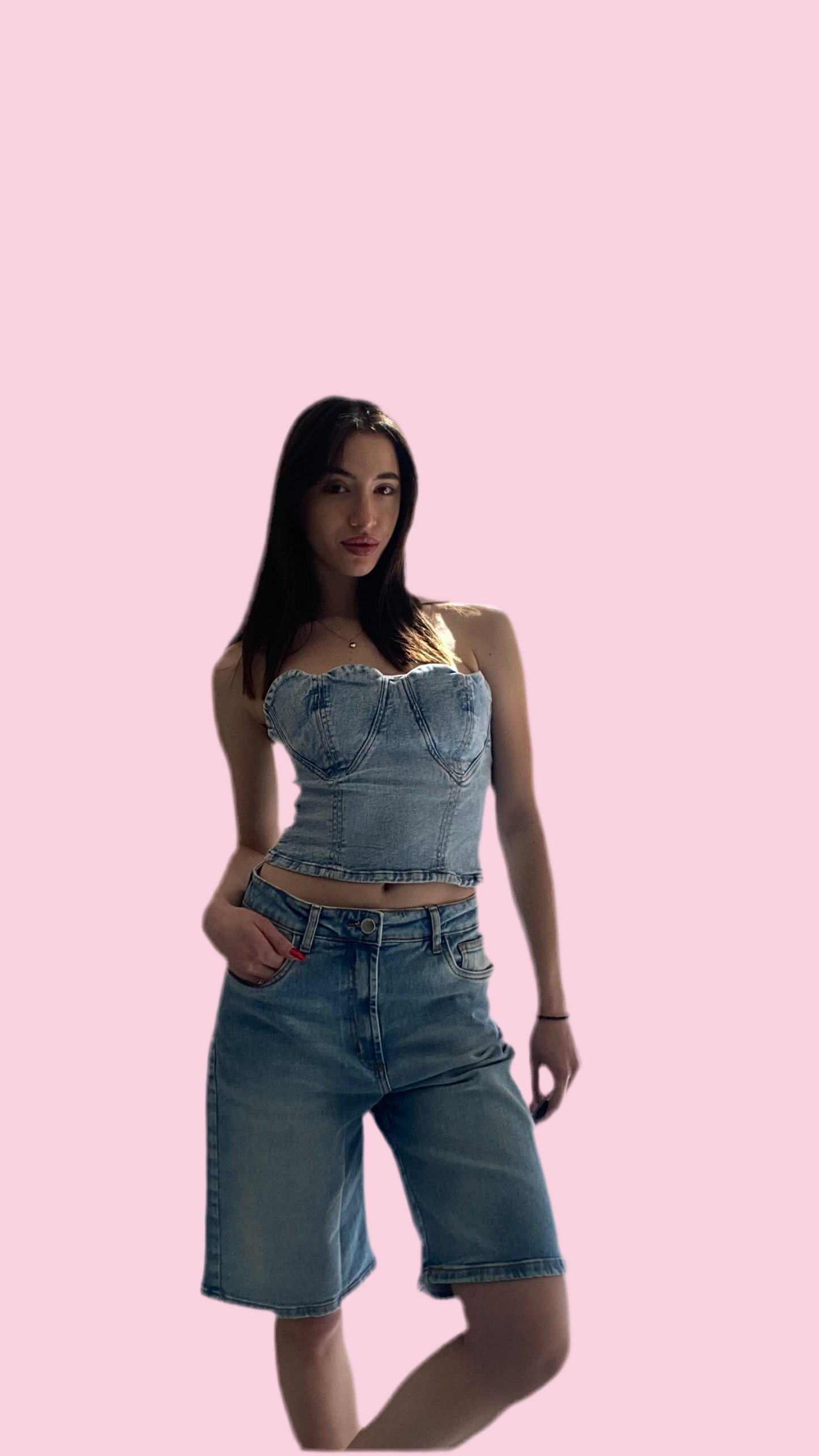 Jean strapless bustier