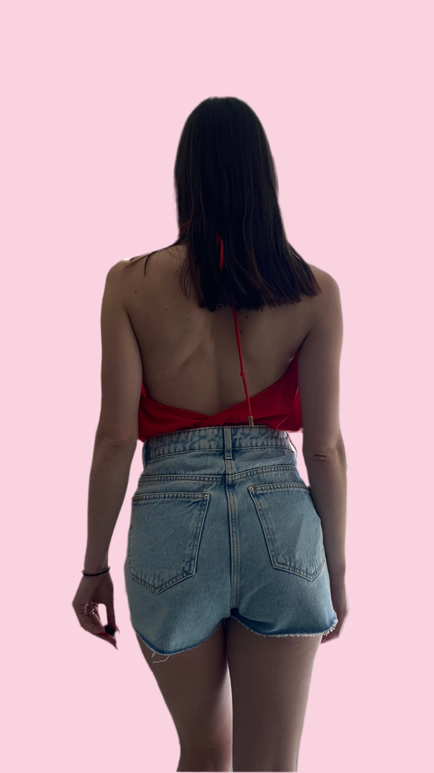 Jean short with rhinestone