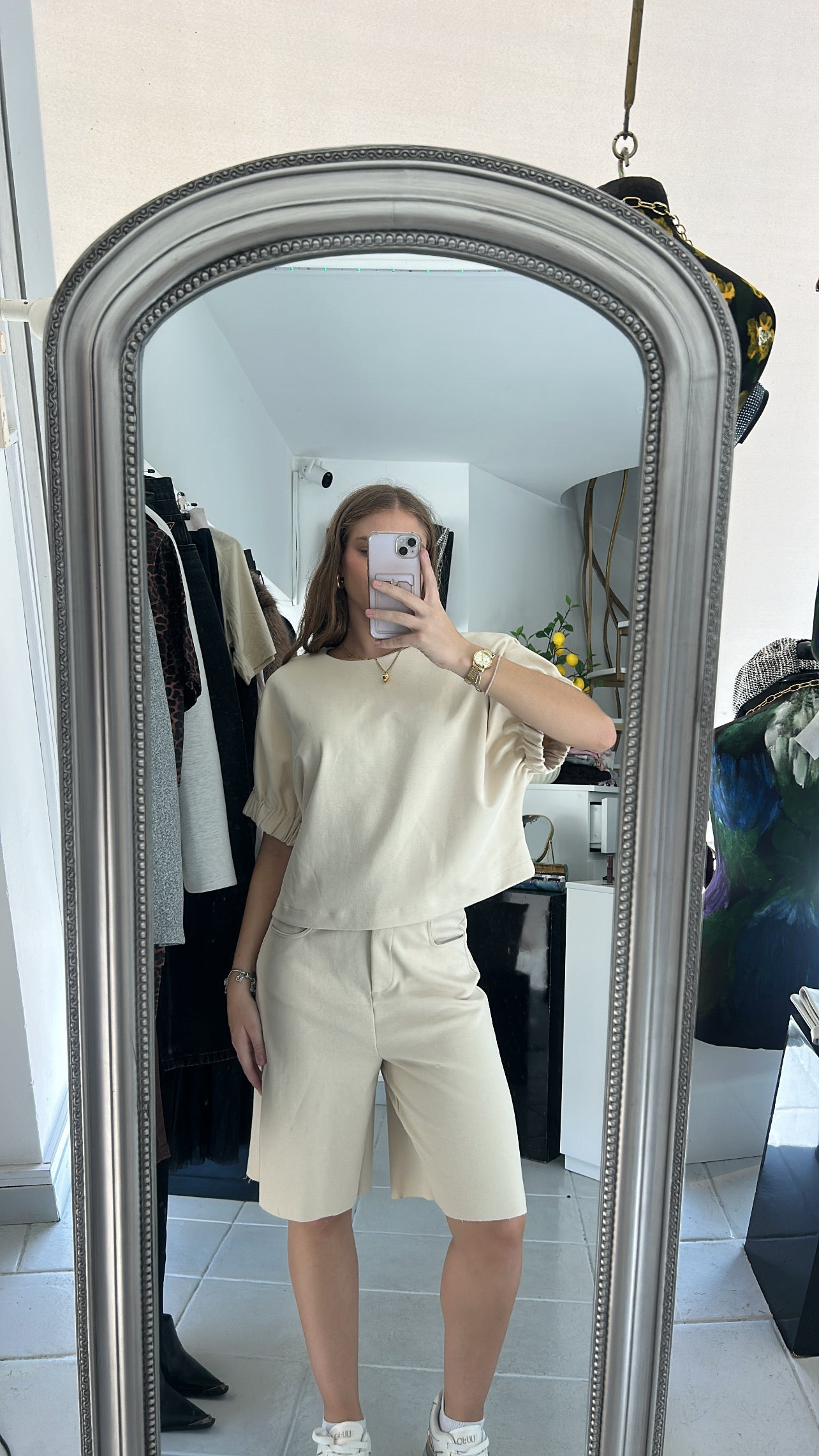Cotton knee long bermuda