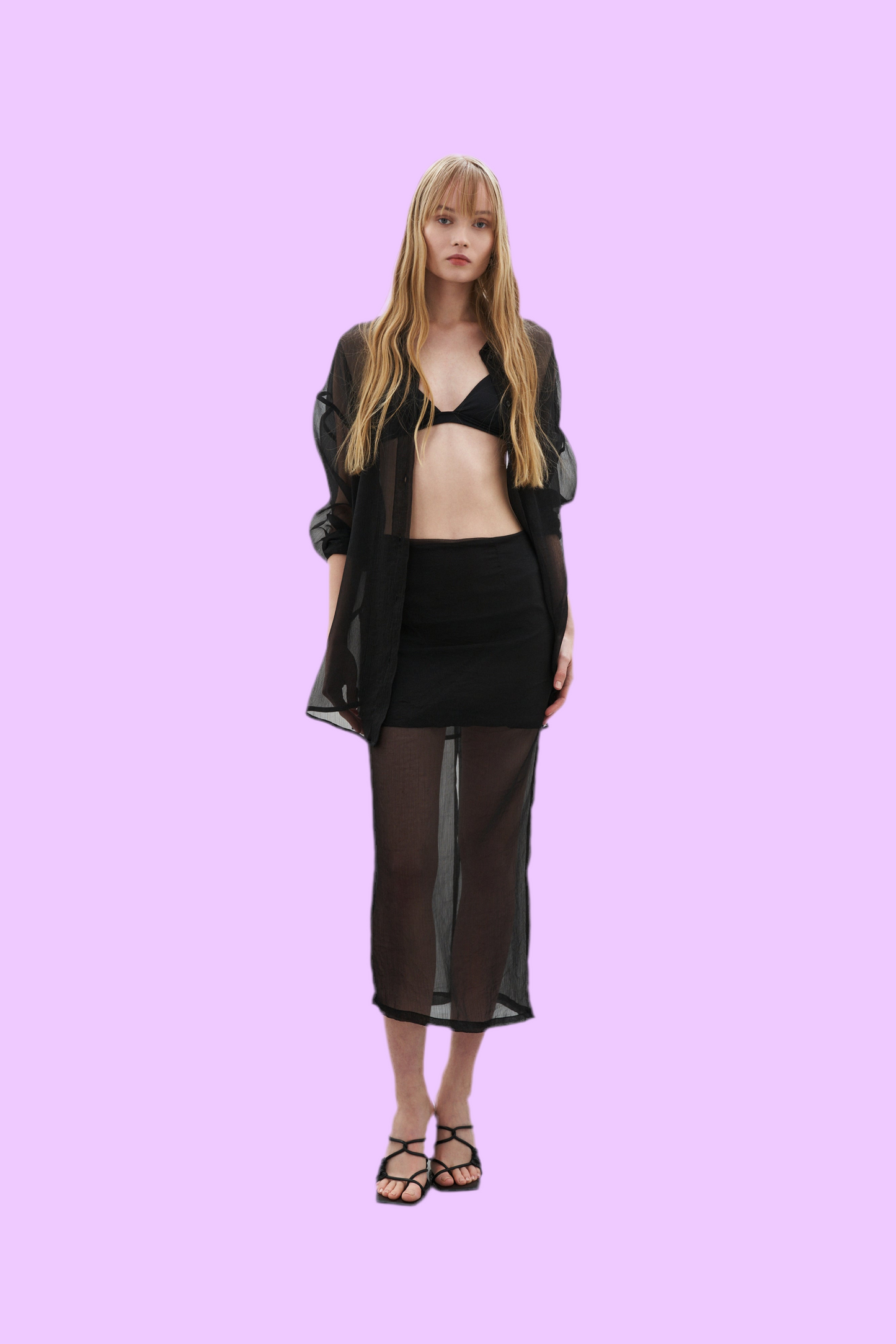Long slim line skirt
